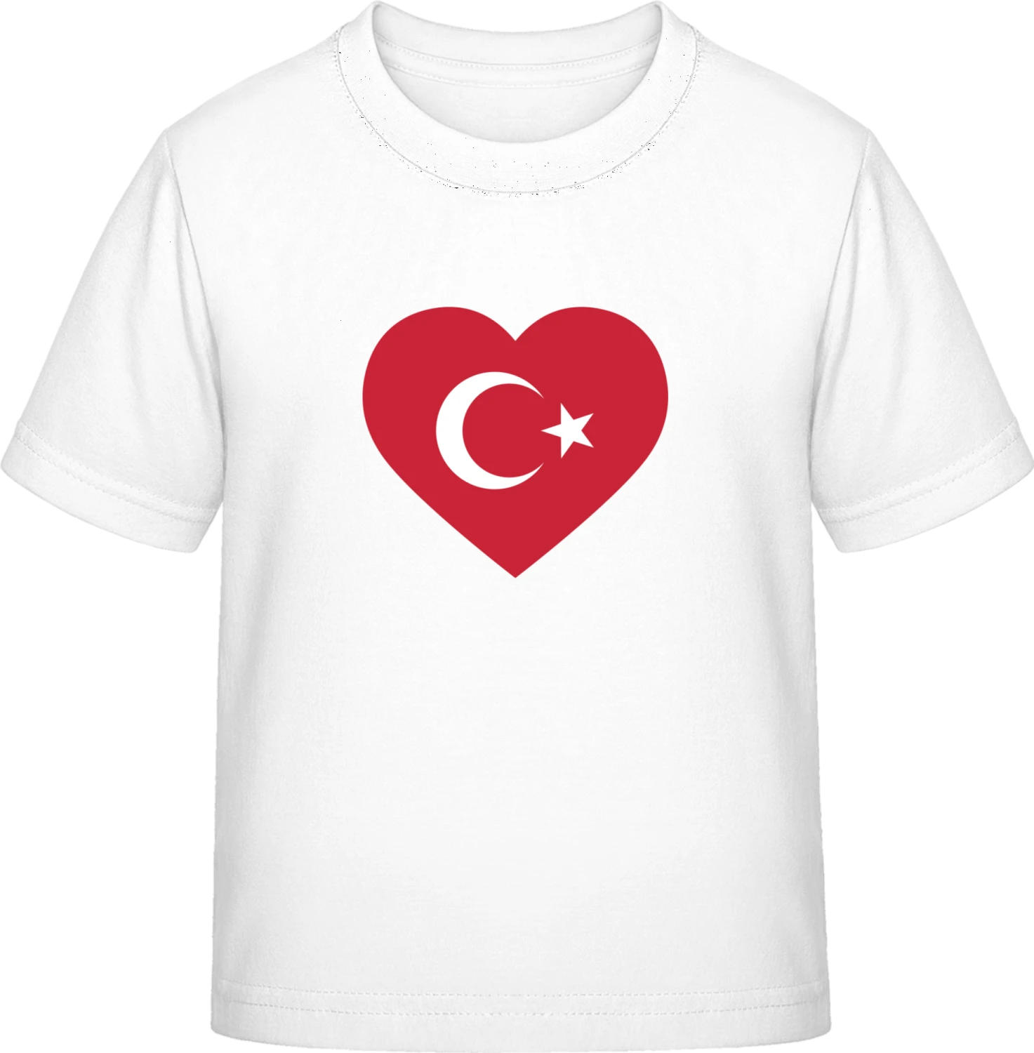 Turkey Heart Flag - White Exact 190 Kids - Front