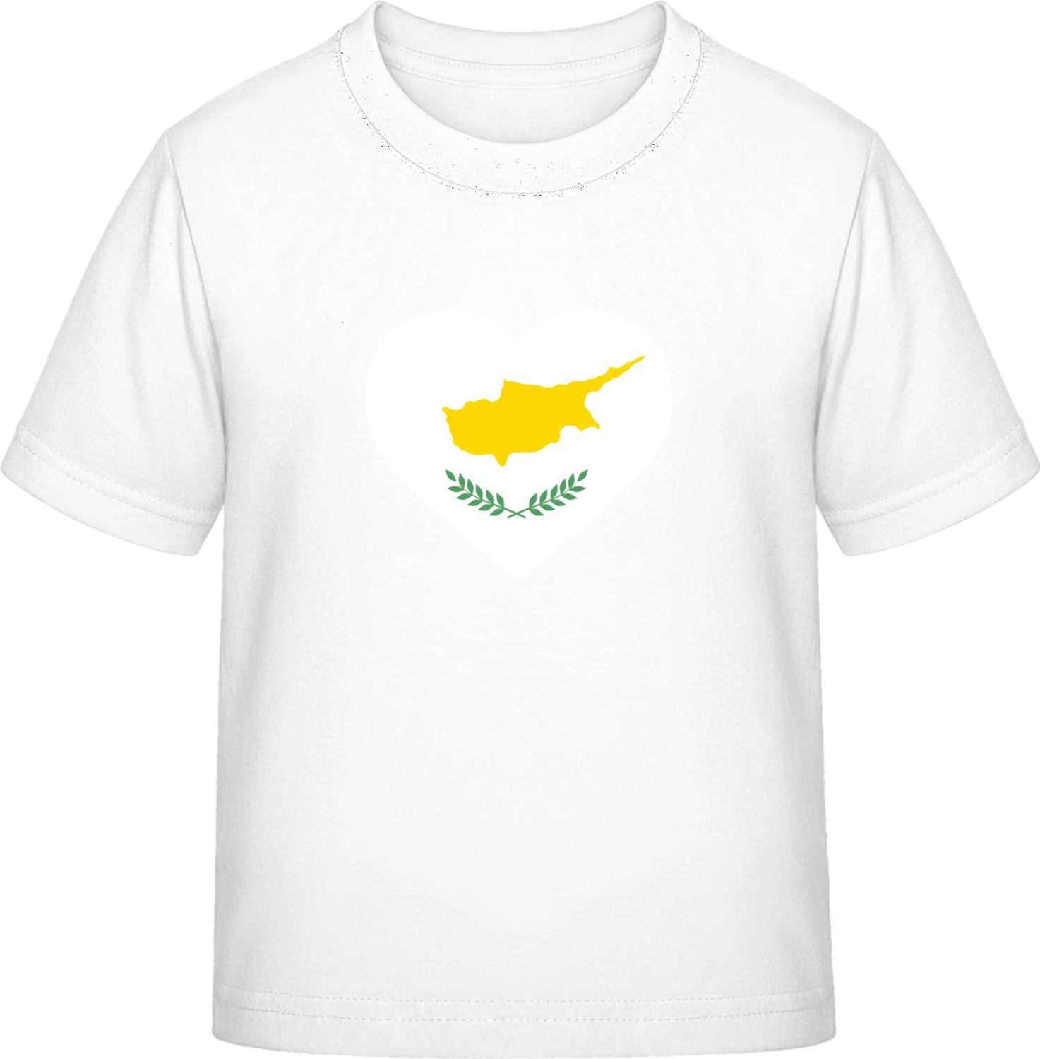 Cyprus Heart Flag - White Exact 190 Kids - Front