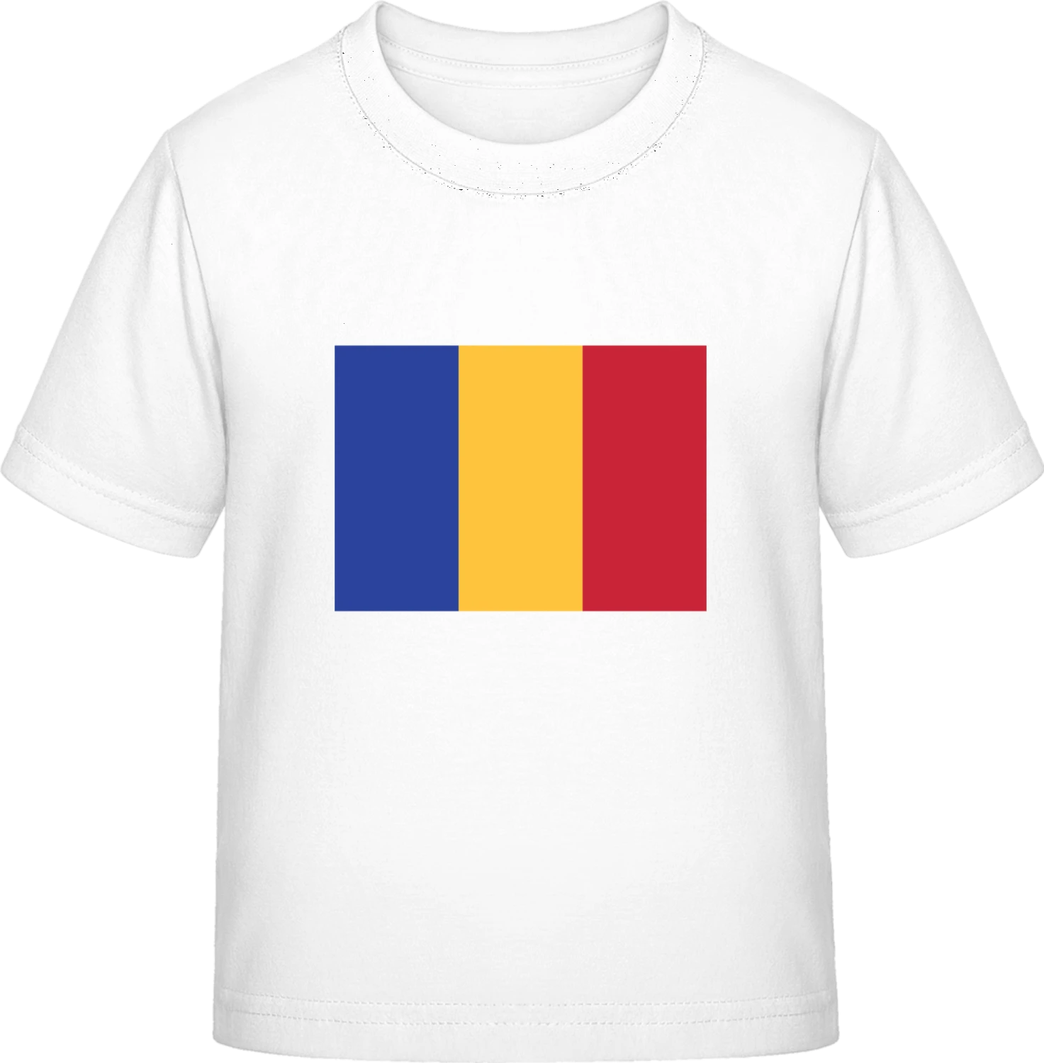 Romania Flag - White Exact 190 Kids - Front