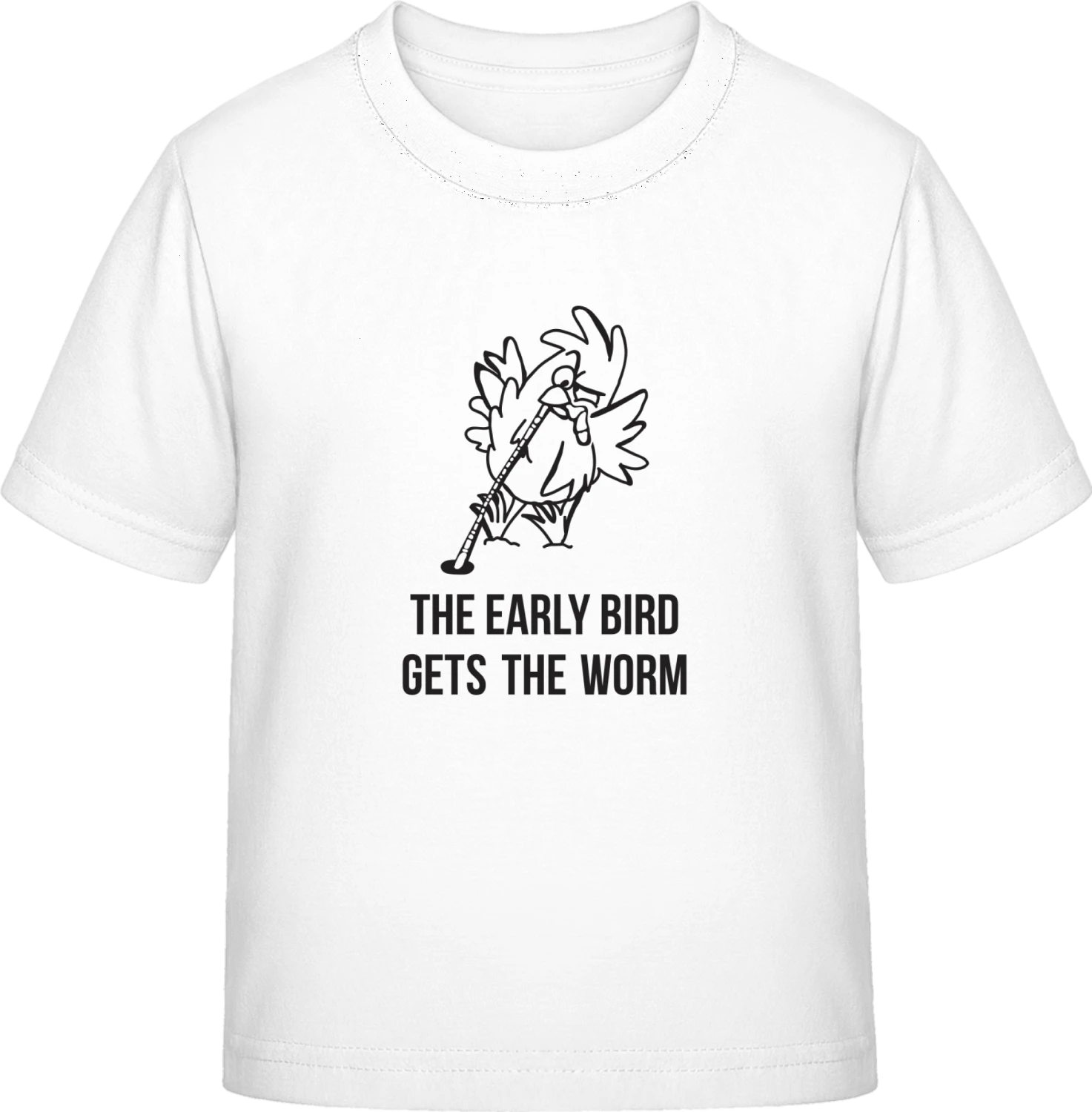 The Early Bird Gets The Worm - White Exact 190 Kids - Front