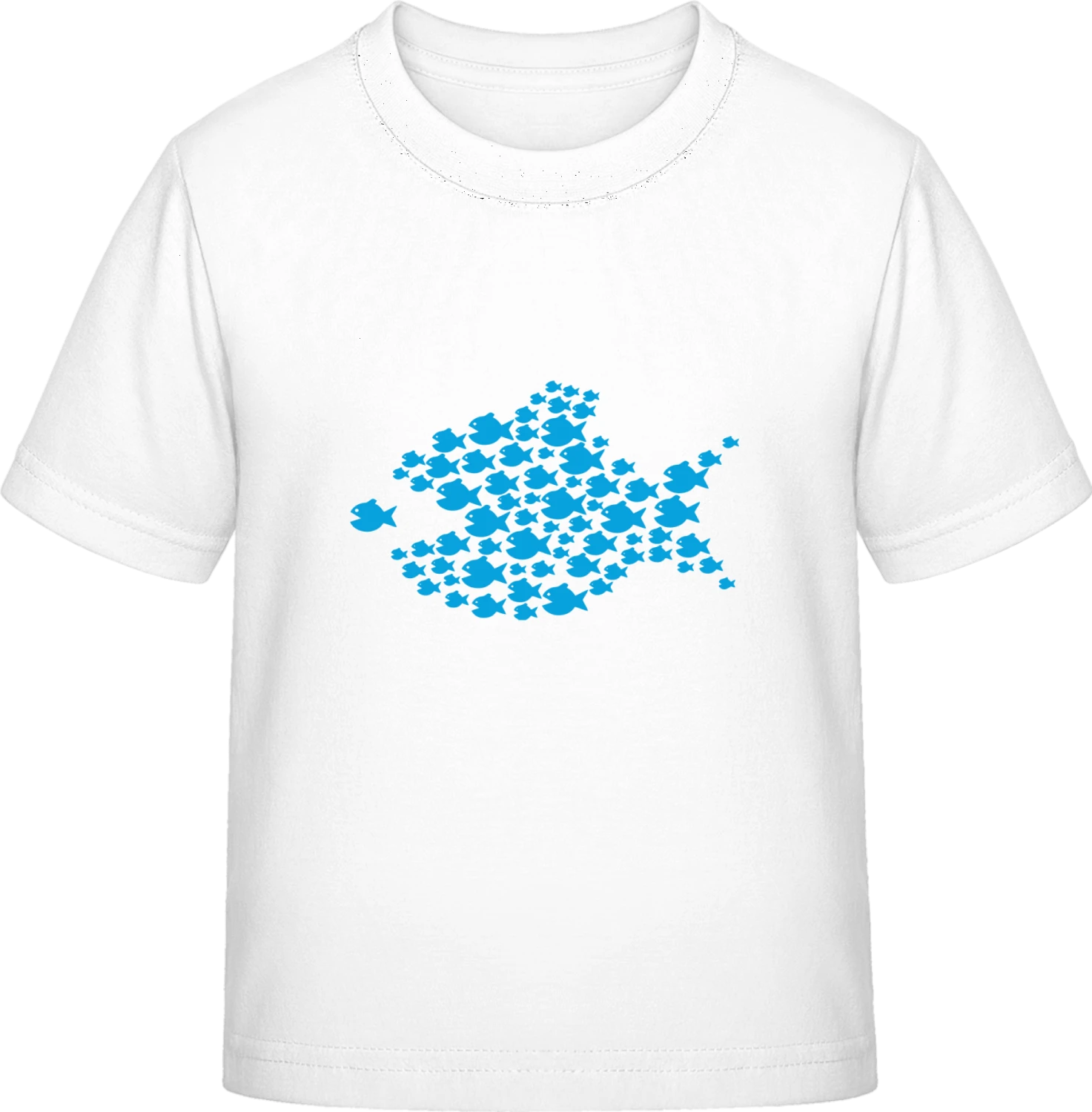 Blue Fish Big And Small - White Exact 190 Kids - Front