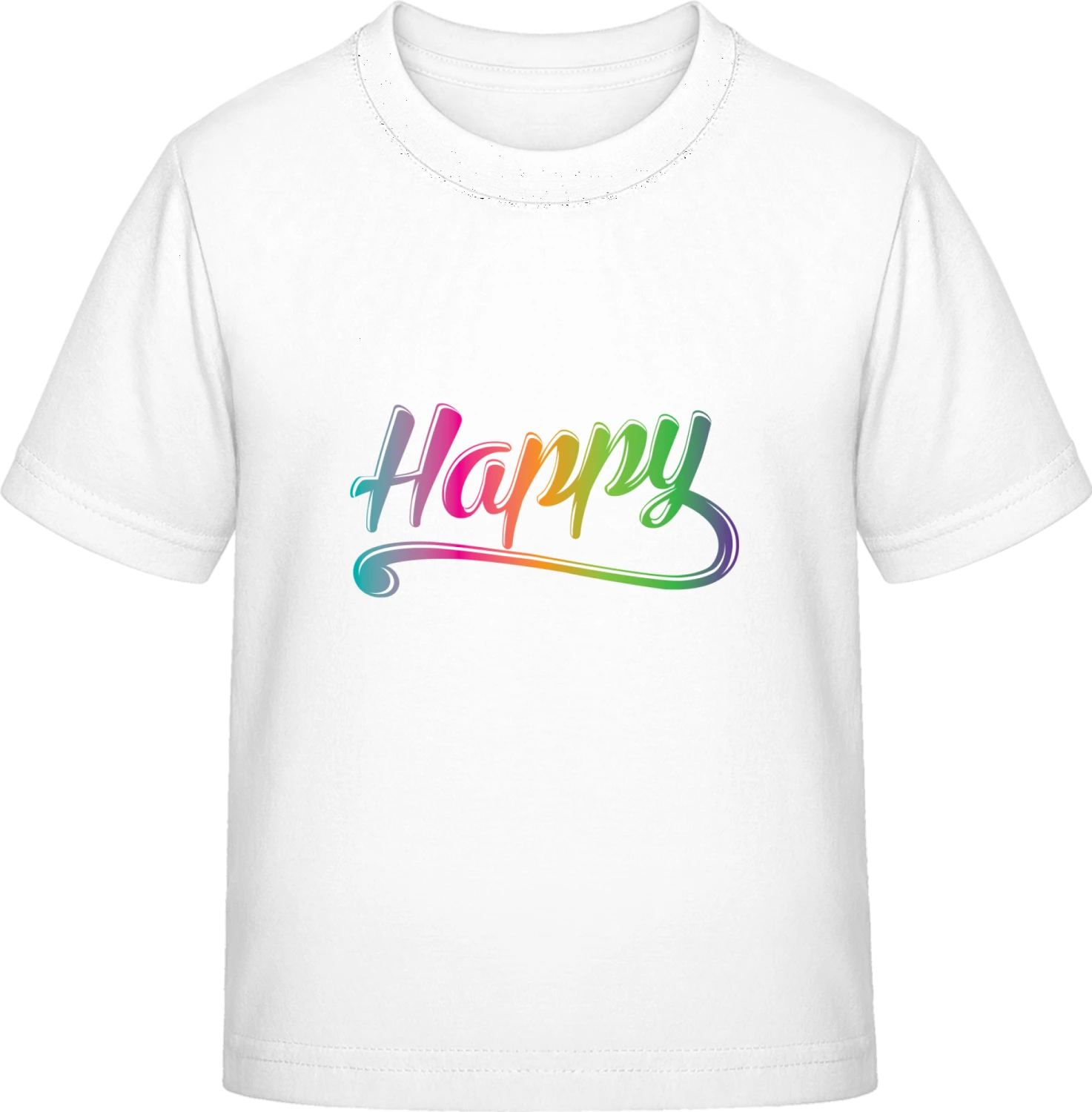 Happy Logo - White Exact 190 Kids - Front