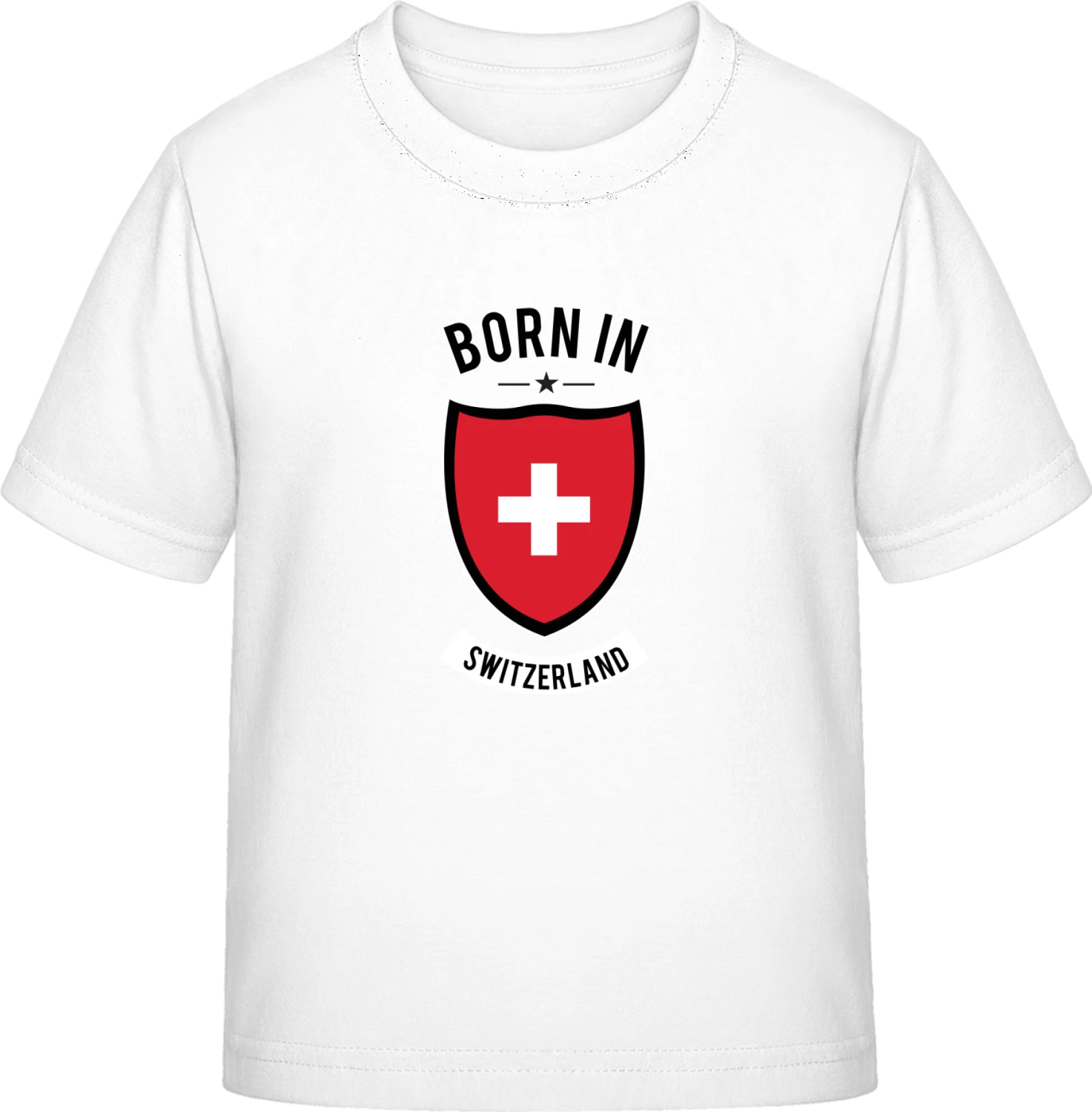 Born in Switzerland - White Exact 190 Kids - Front