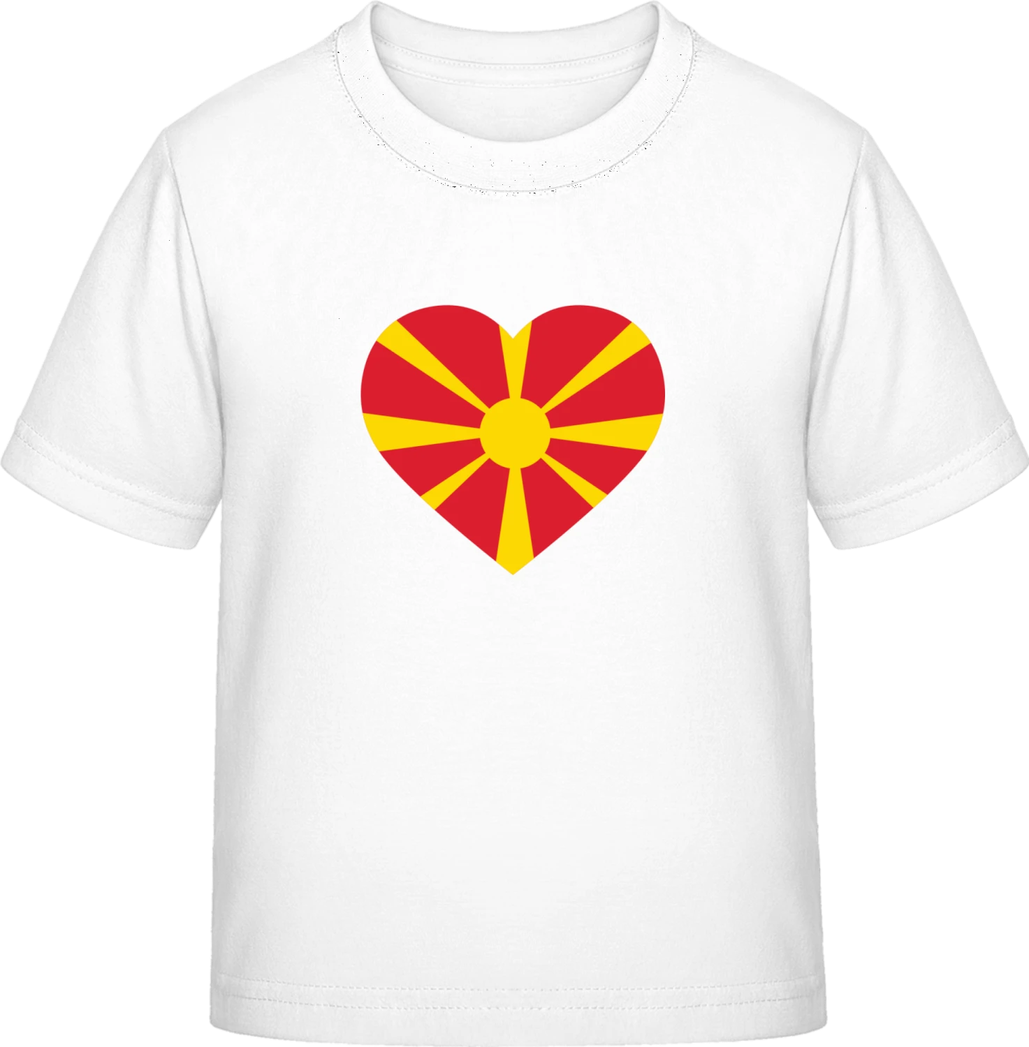 Macedonia Heart Flag - White Exact 190 Kids - Front