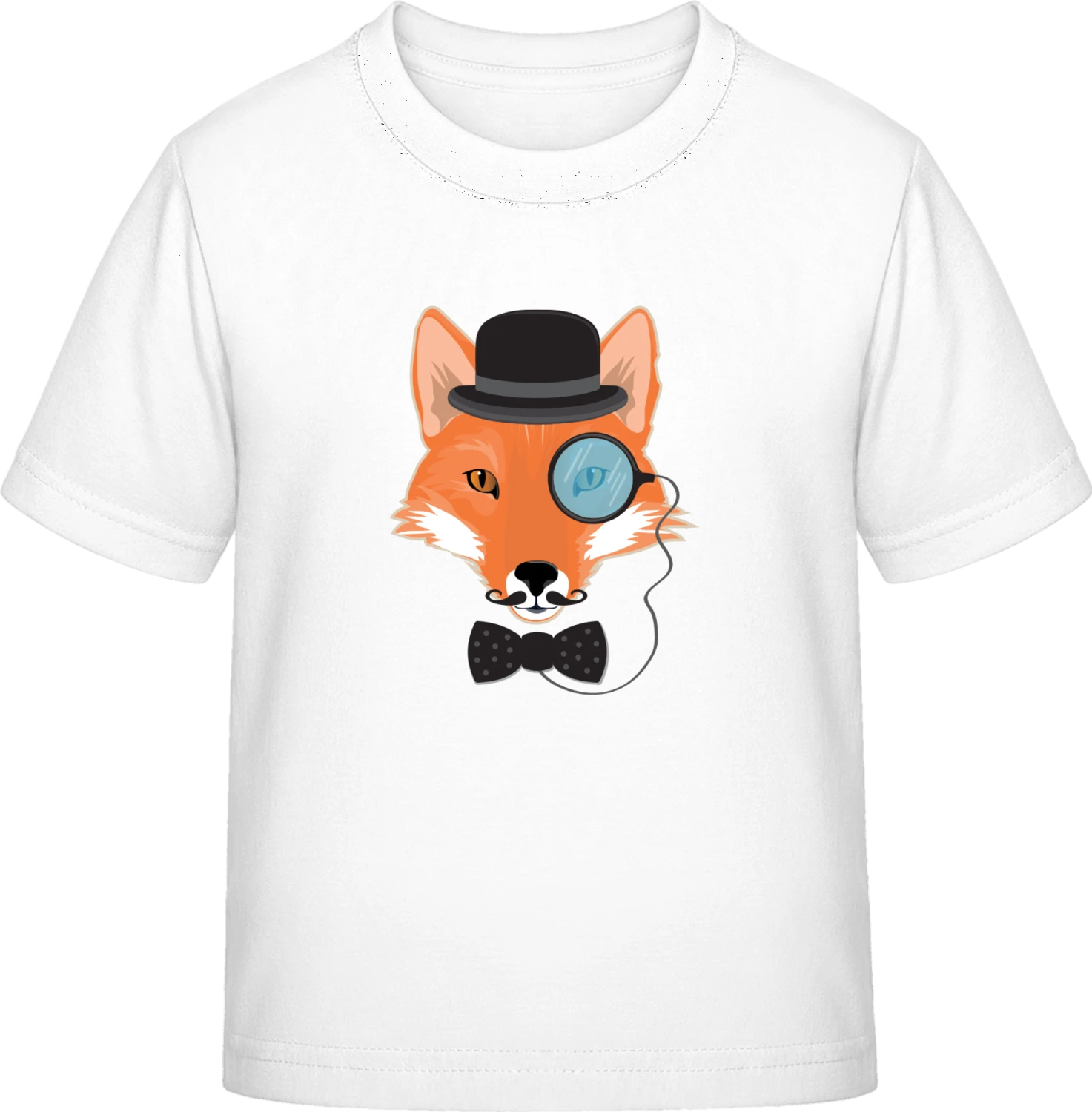 Hipster Fox - White Exact 190 Kids - Front