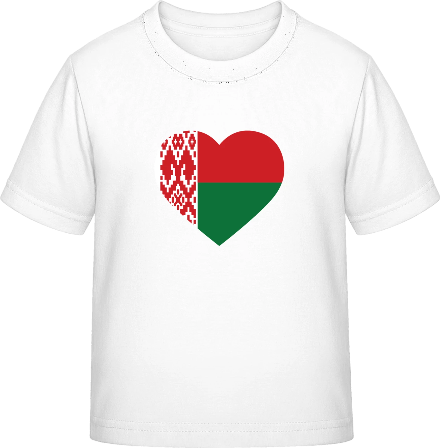 Belarus Heart Flag - White Exact 190 Kids - Front