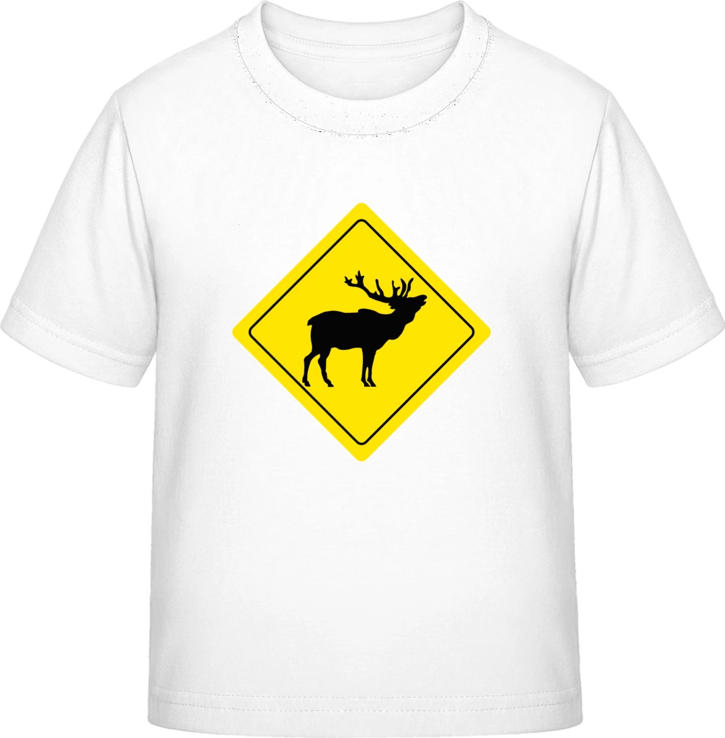 Stag Warning - White Exact 190 Kids - Front