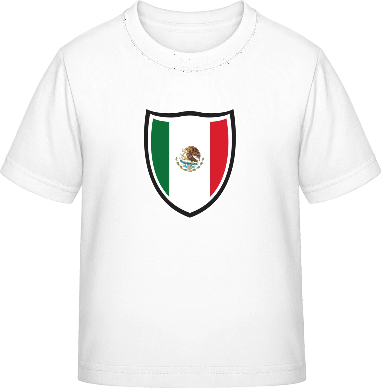 Mexico Flag Shield - White Exact 190 Kids - Front