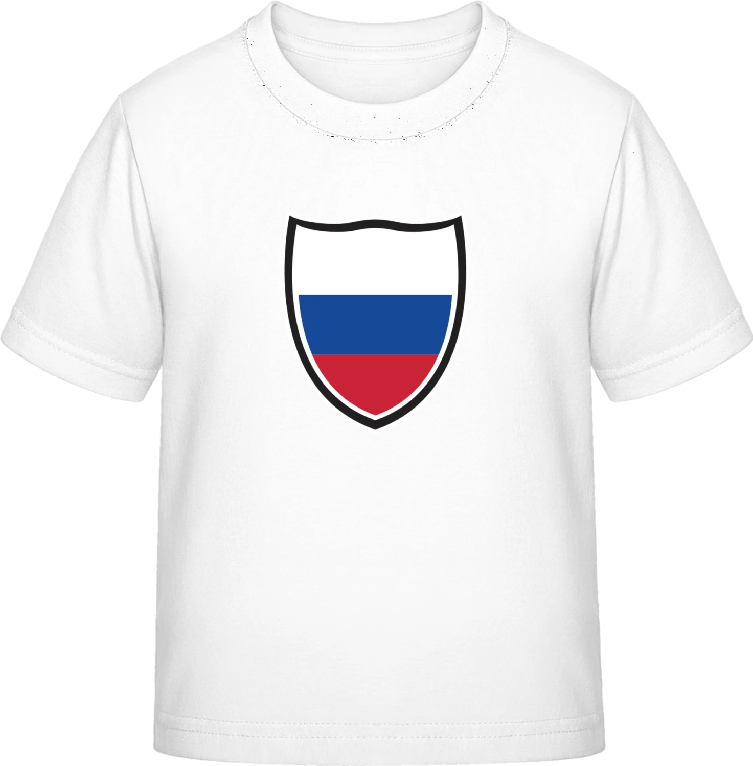 Russian Flag Shield - White Exact 190 Kids - Front