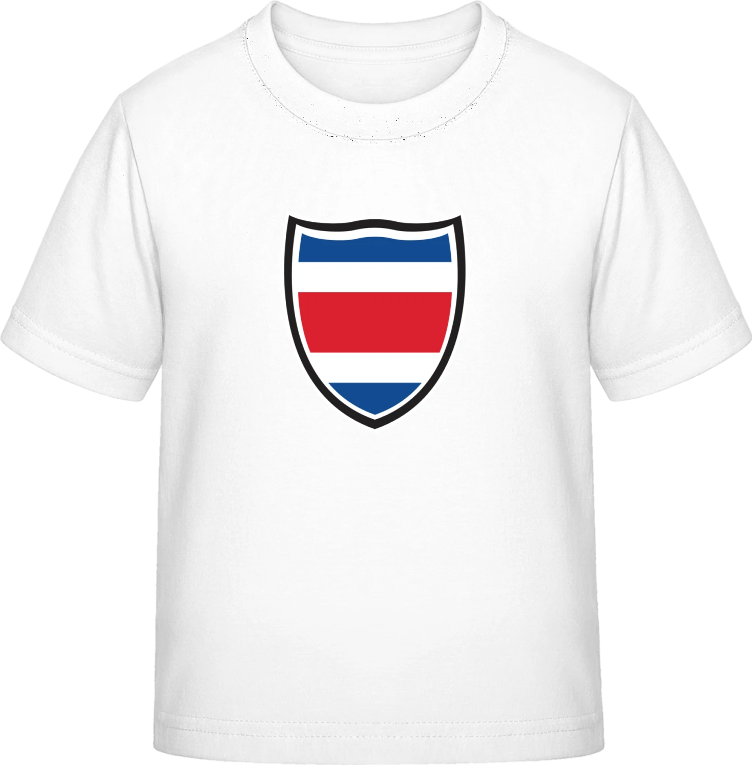 Costa Rica Flag Shield - White Exact 190 Kids - Front