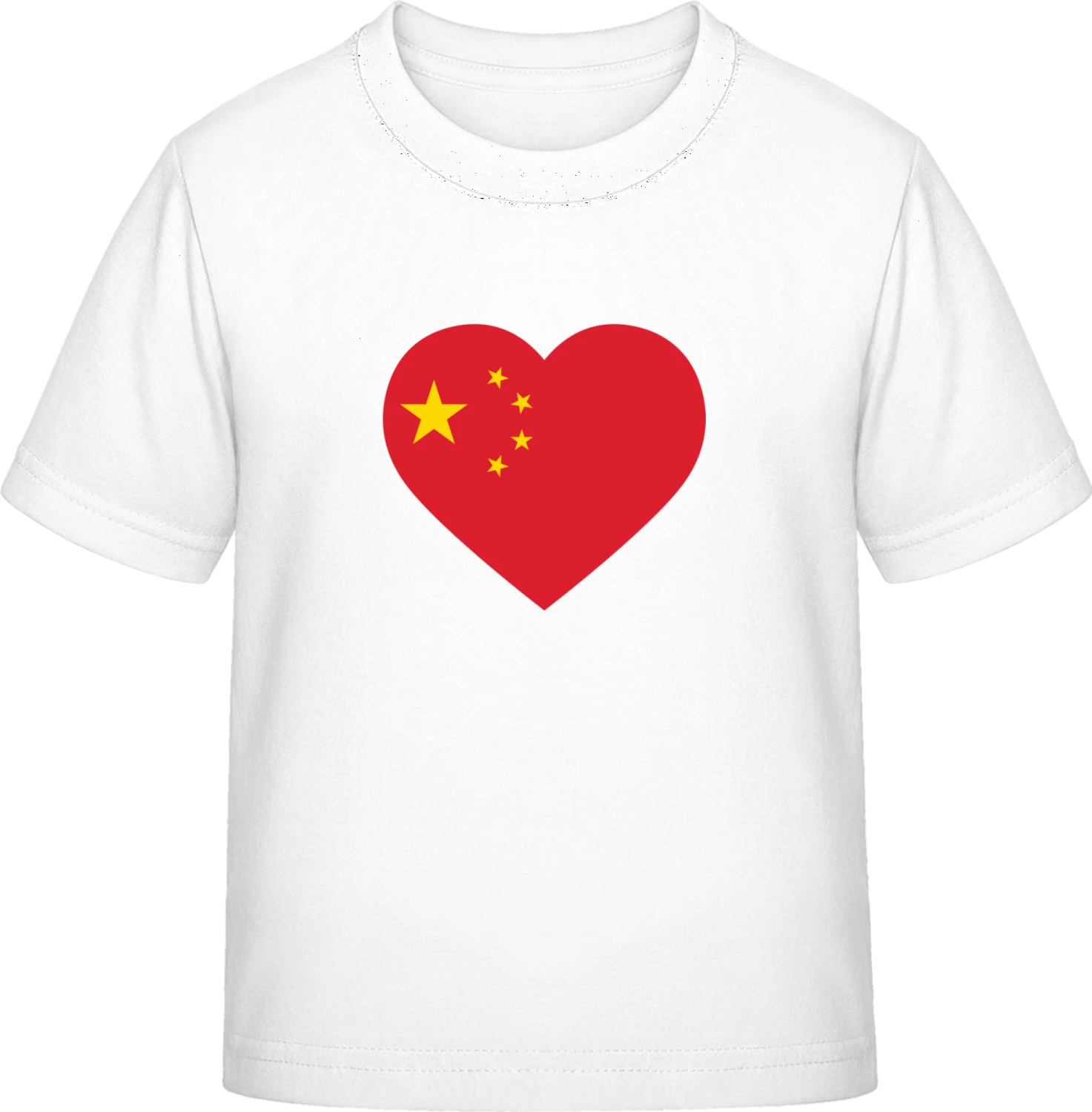 China Heart Flag - White Exact 190 Kids - Front