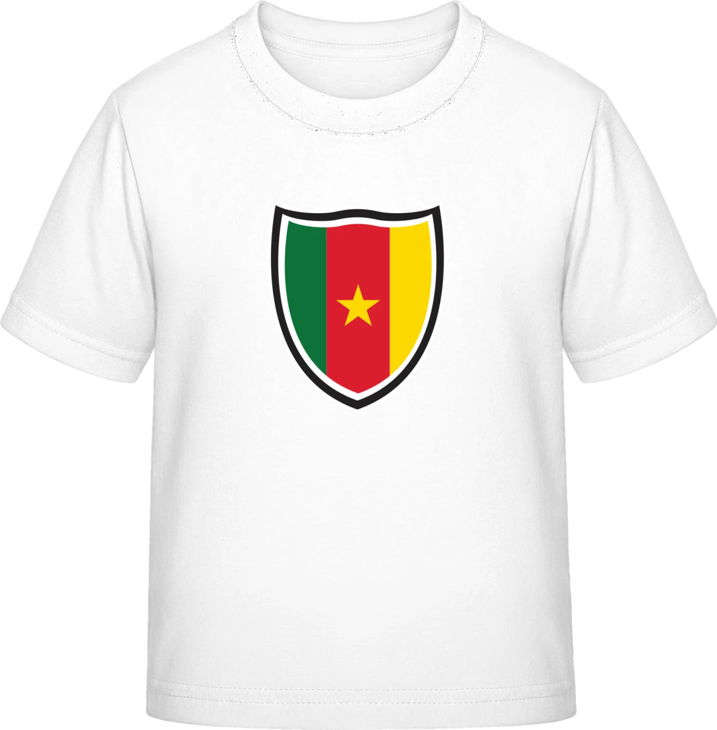 Cameroon Shield Flag - White Exact 190 Kids - Front