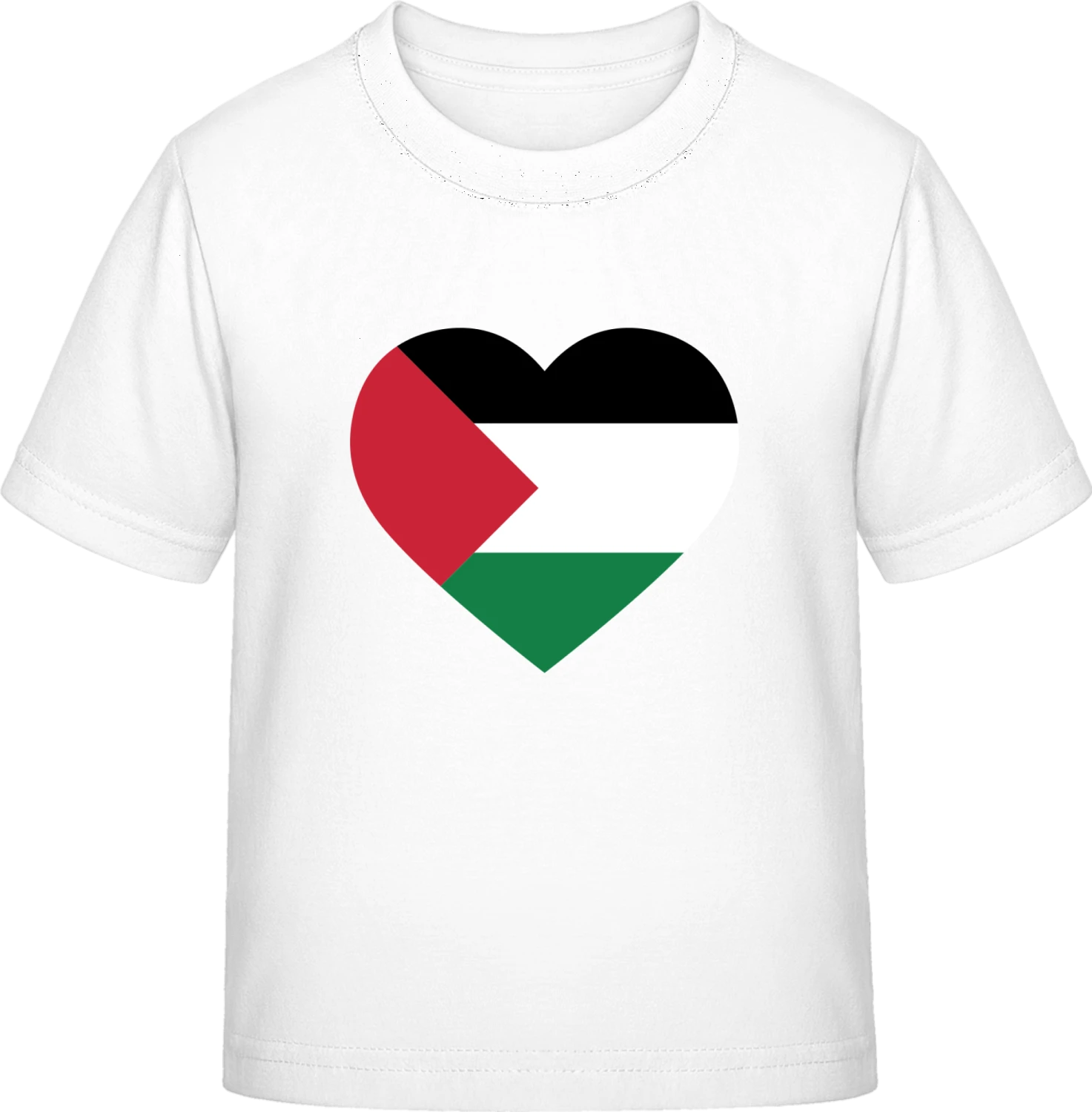 Palestine Heart Flag - White Exact 190 Kids - Front