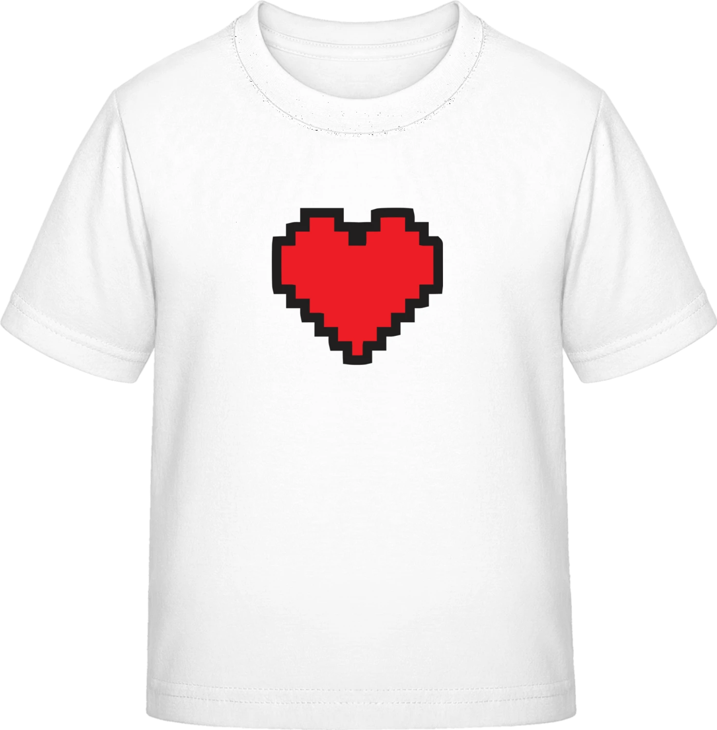 Big Pixel Heart - White Exact 190 Kids - Front