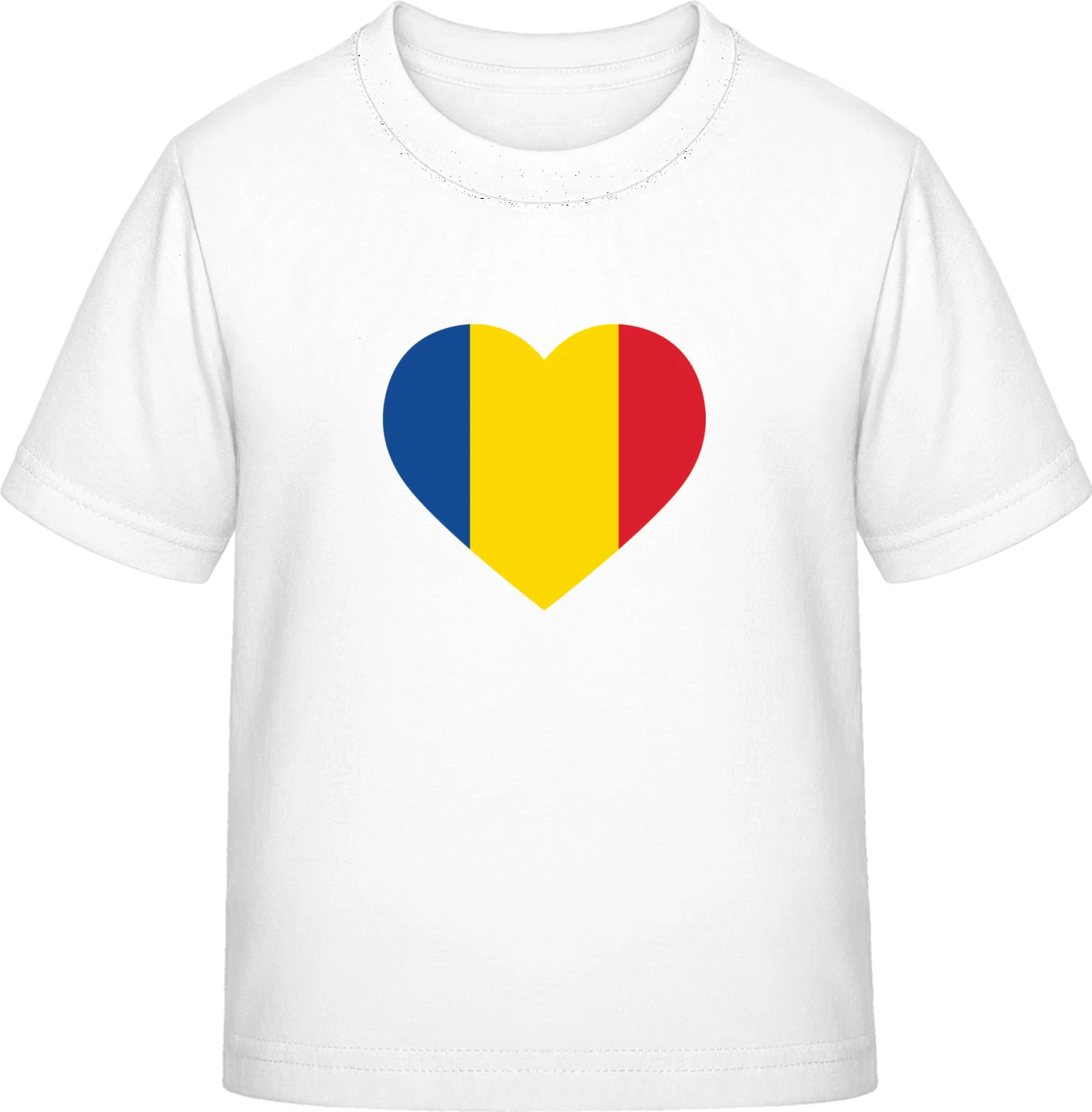 Romania Heart Flag - White Exact 190 Kids - Front