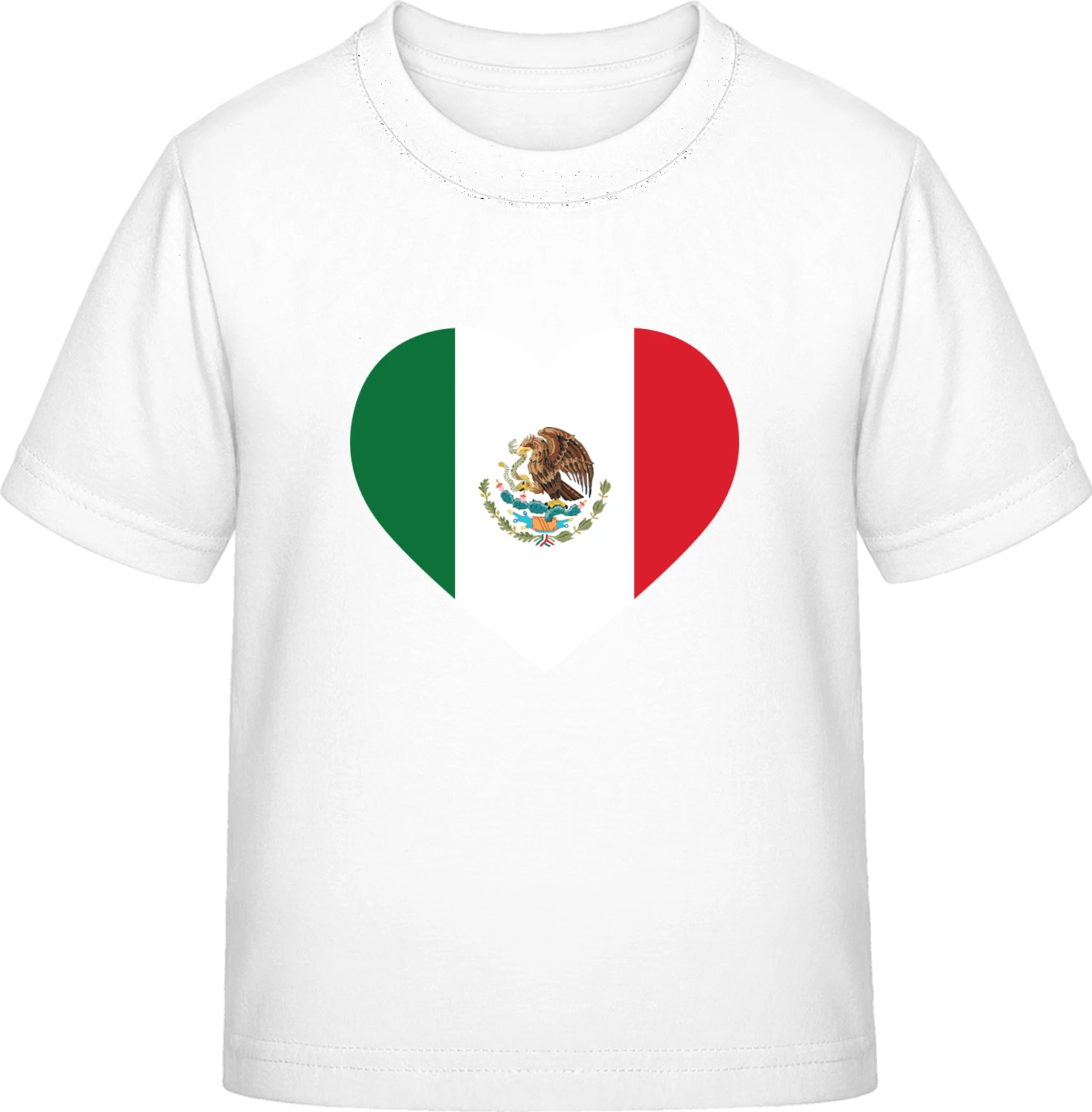 Mexico Heart Flag - White Exact 190 Kids - Front