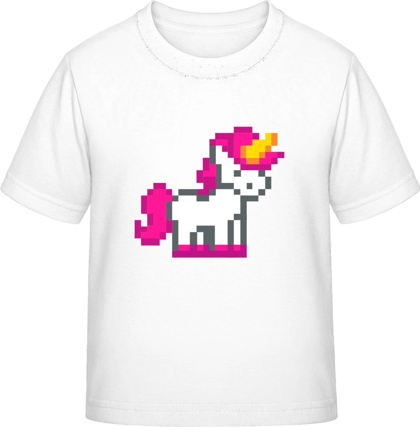 Pixel Unicorn - White Exact 190 Kids - Front