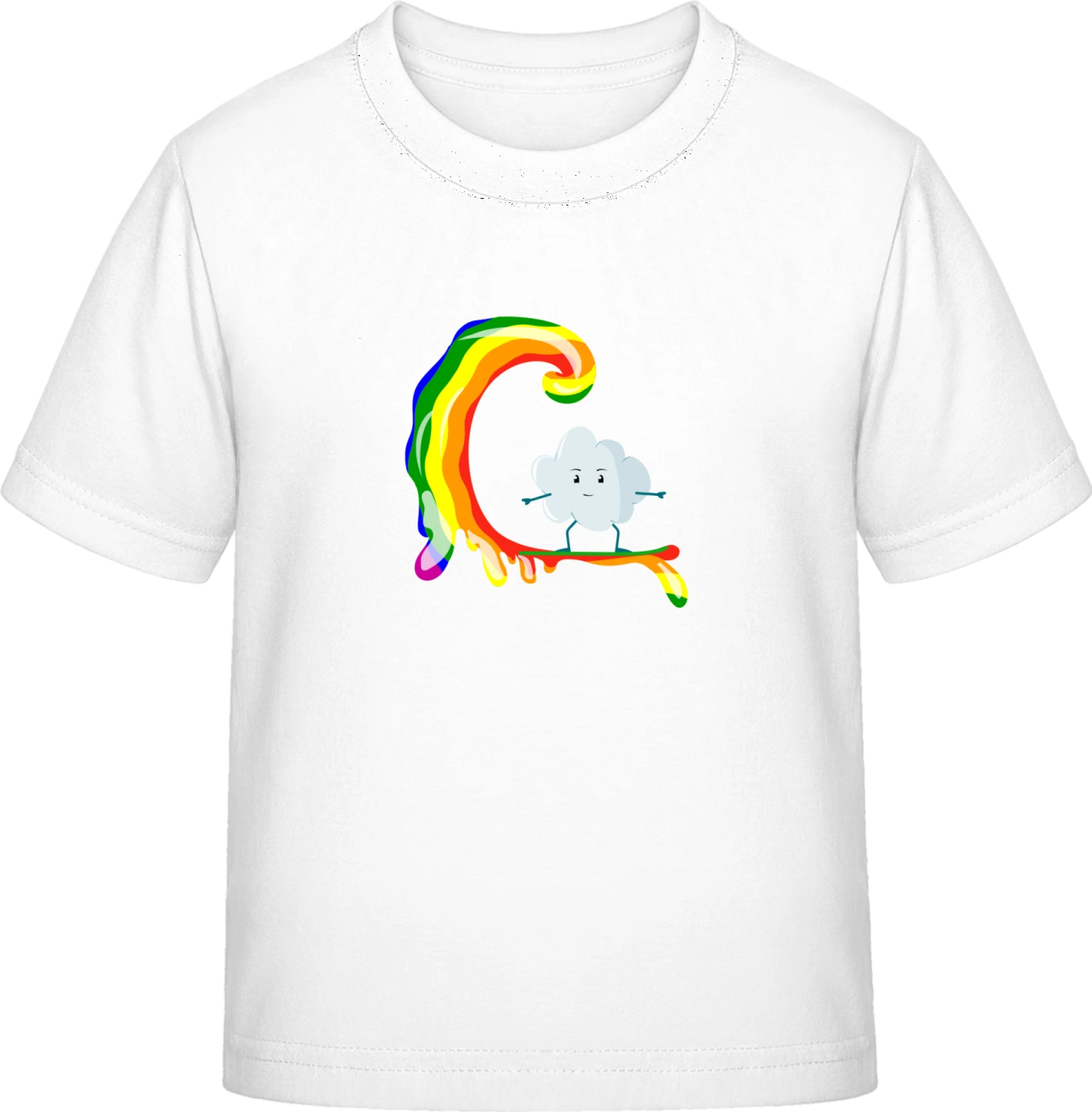 Cloud Surfs On Rainbow Wave - White Exact 190 Kids - Front