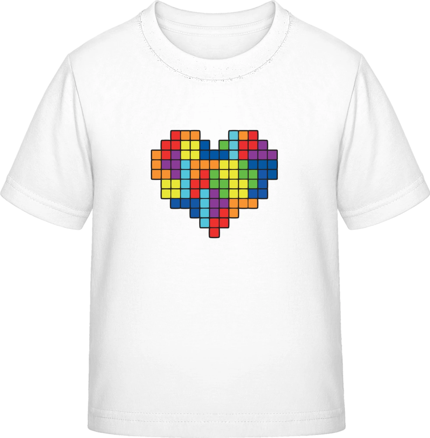 Tetris Heart - White Exact 190 Kids - Front