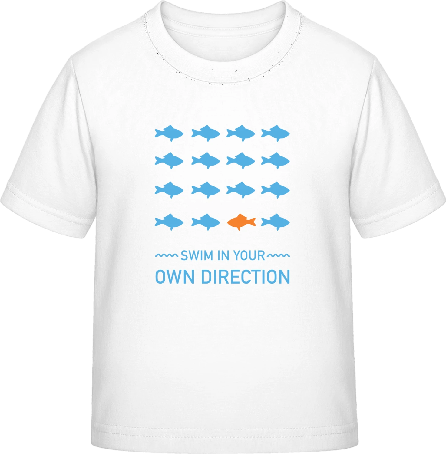 Swim In Your Own Direction - White Exact 190 Kids - Front