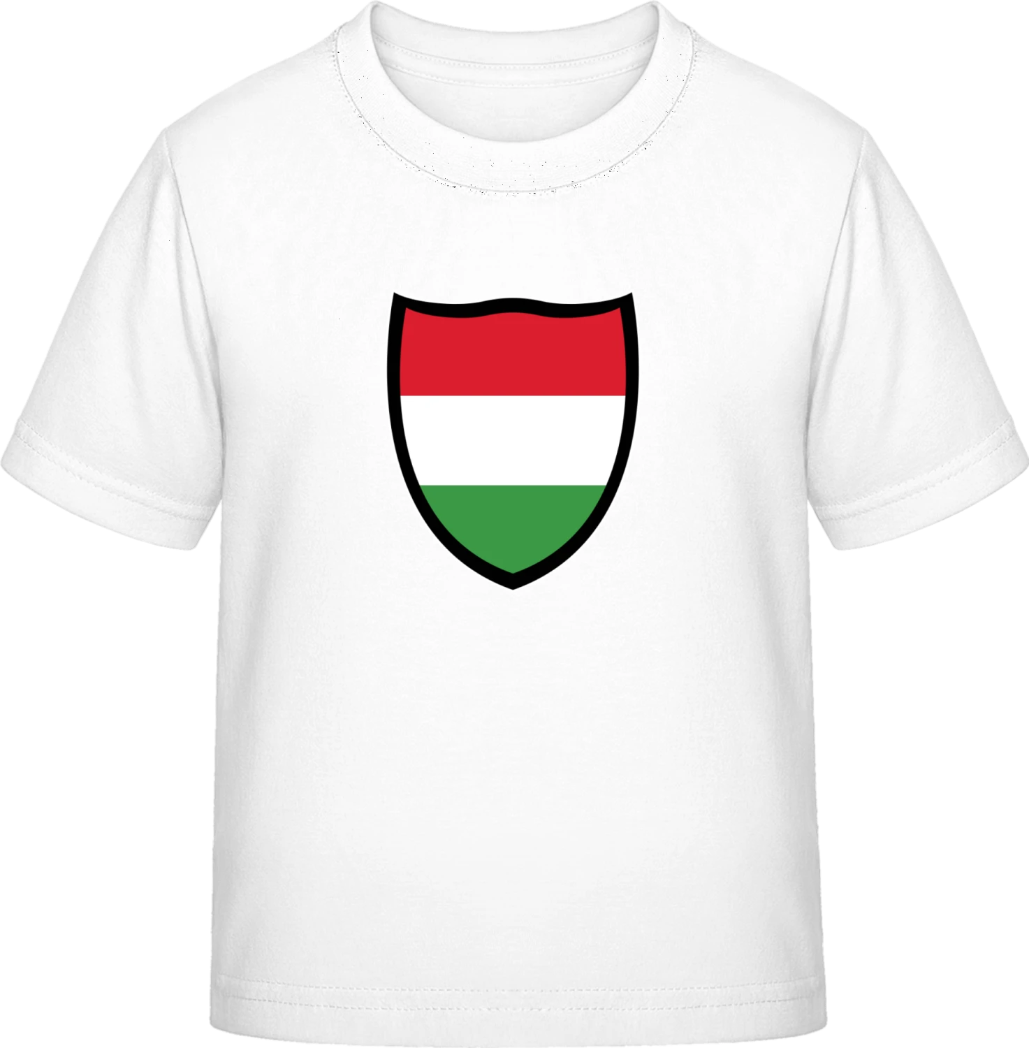 Hungary Flag Shield - White Exact 190 Kids - Front