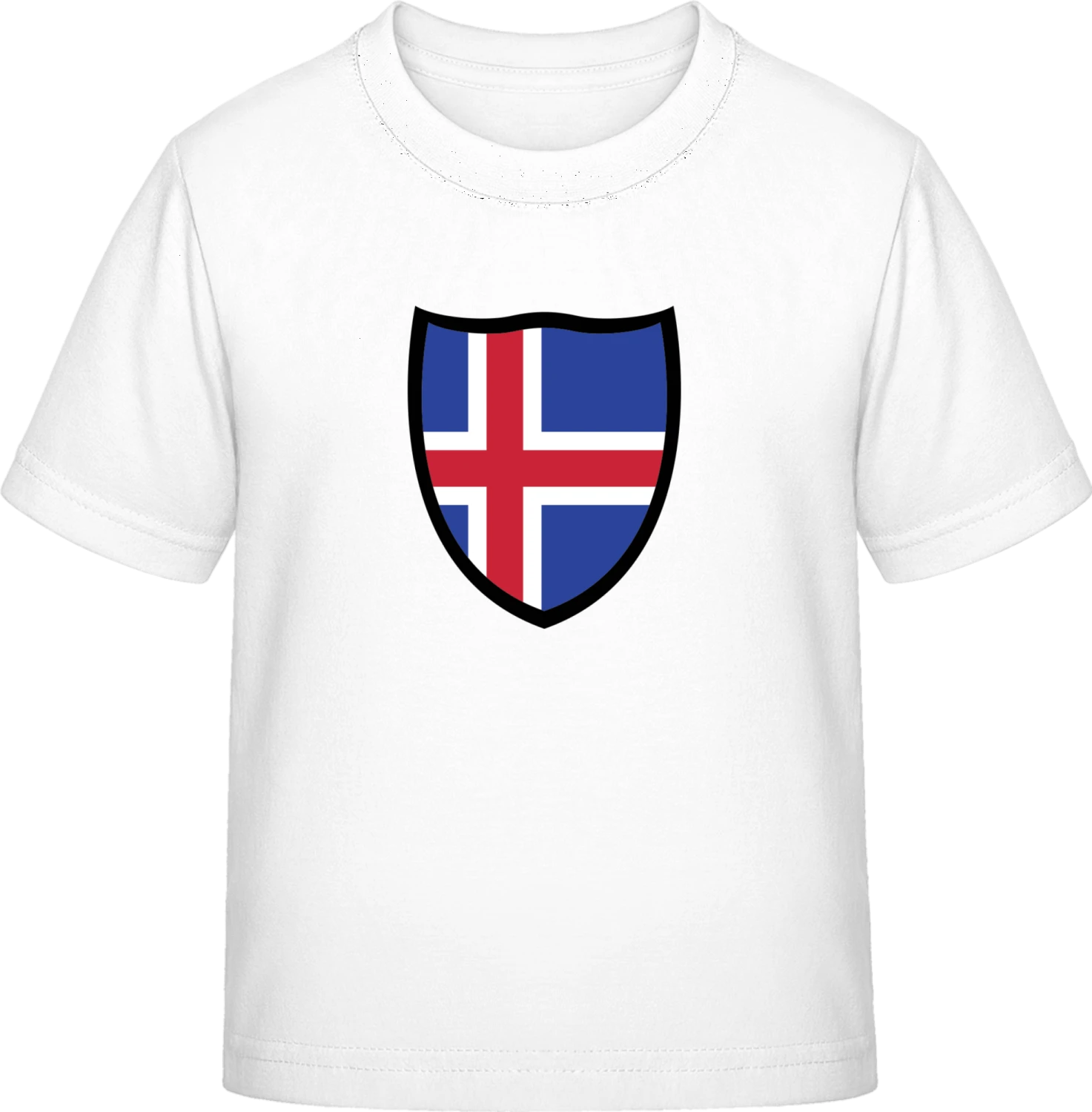 Iceland Flag Shield - White Exact 190 Kids - Front