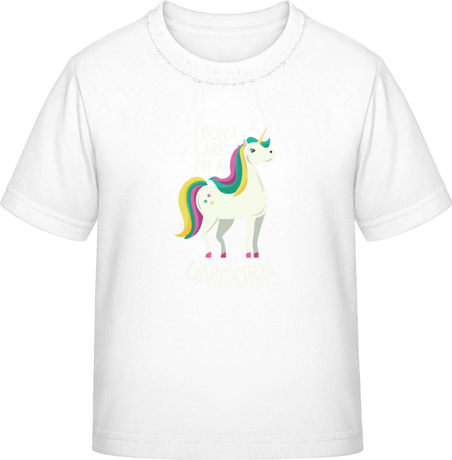 I don't care I'm a unicorn - White Exact 190 Kids - Front