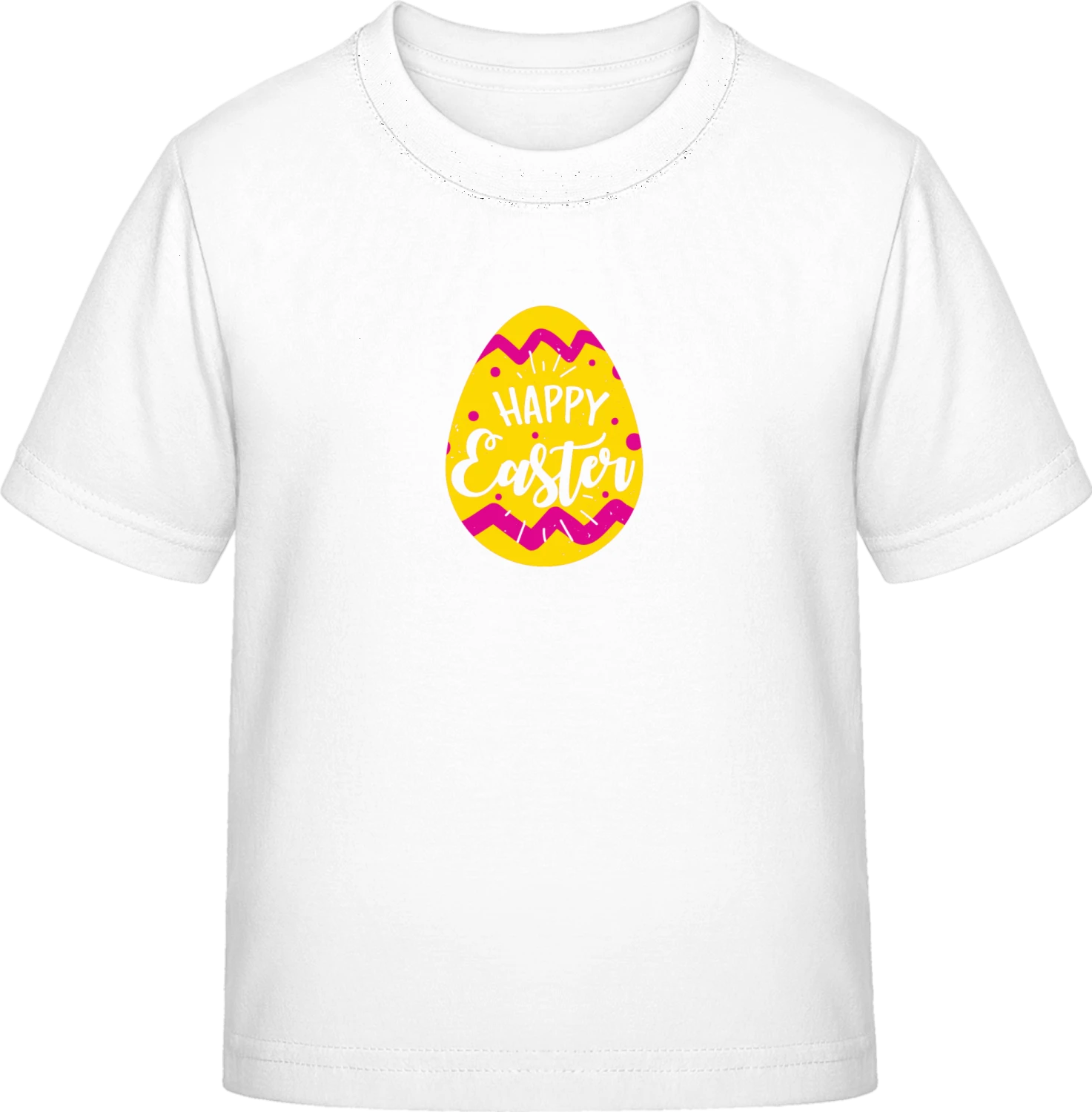 Happy Easter Yellow Egg - White Exact 190 Kids - Front