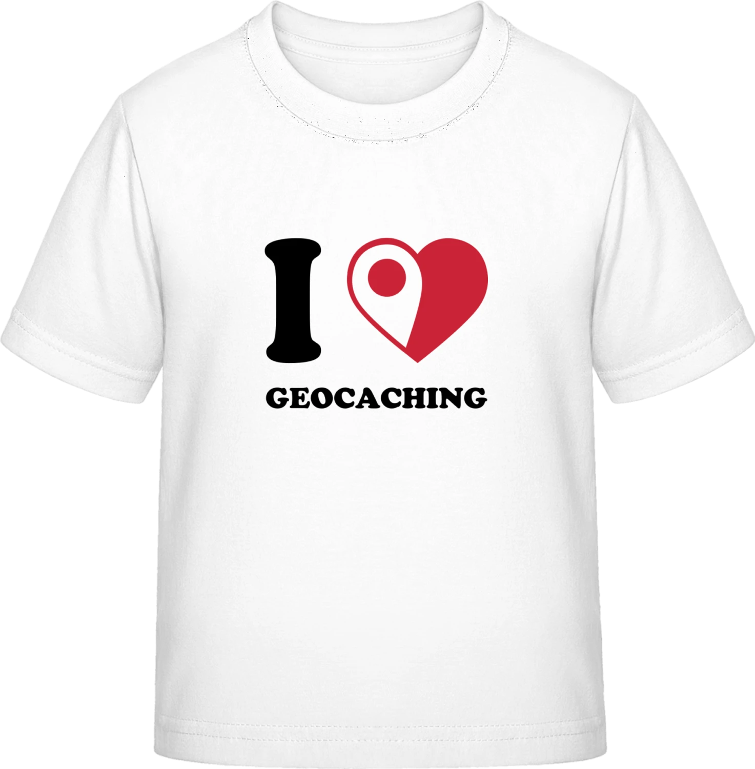 I Love Geocaching - White Exact 190 Kids - Front