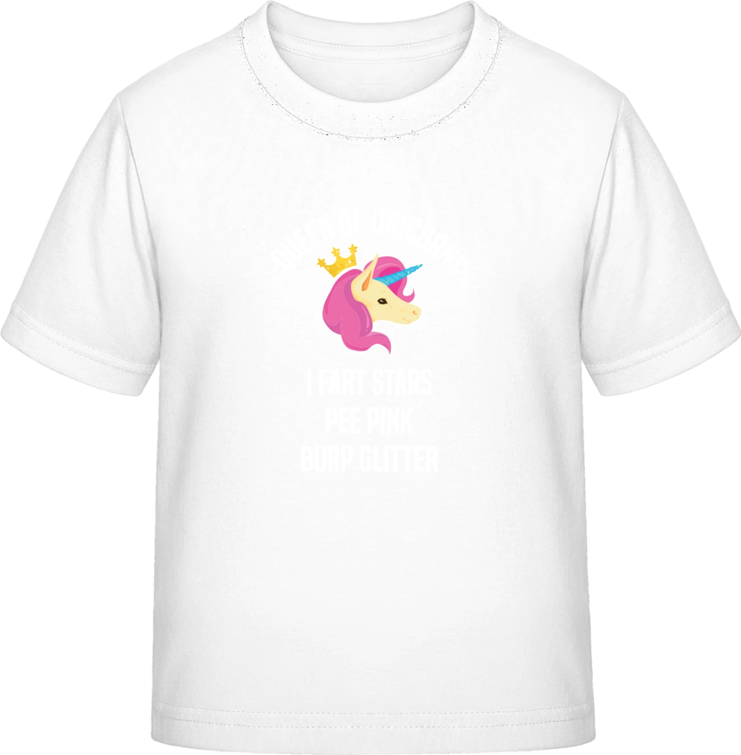 Queen Of Unicorns - White Exact 190 Kids - Front