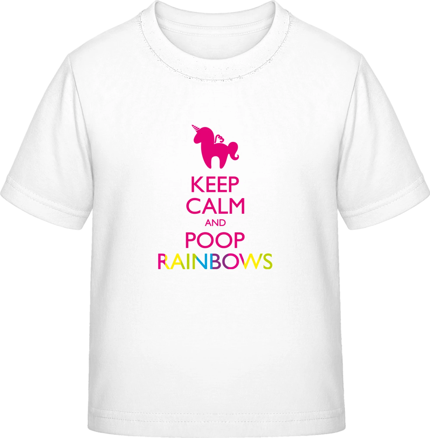 Poop Rainbows Unicorn - White Exact 190 Kids - Front