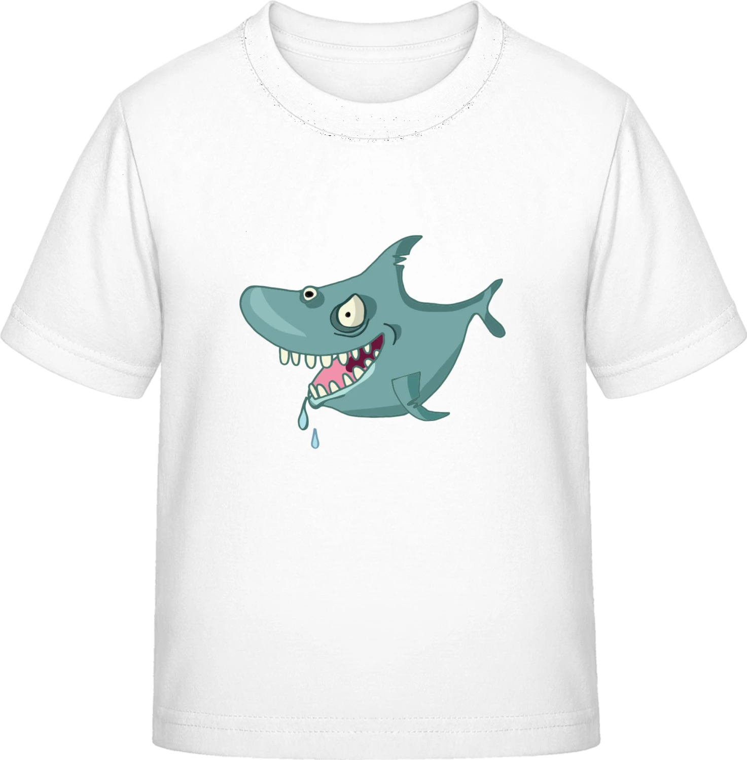 Funny Hungry Shark - White Exact 190 Kids - Front