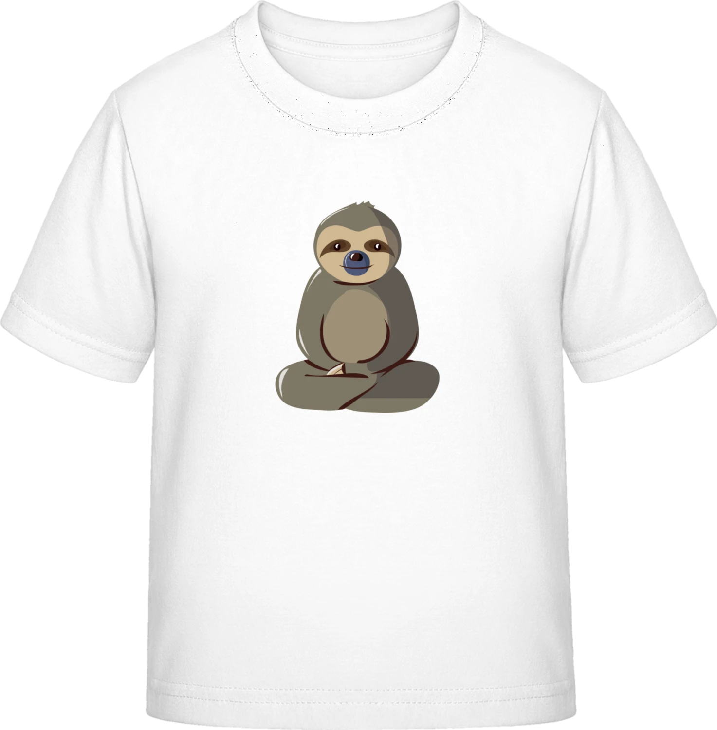 Sloth Sitting - White Exact 190 Kids - Front