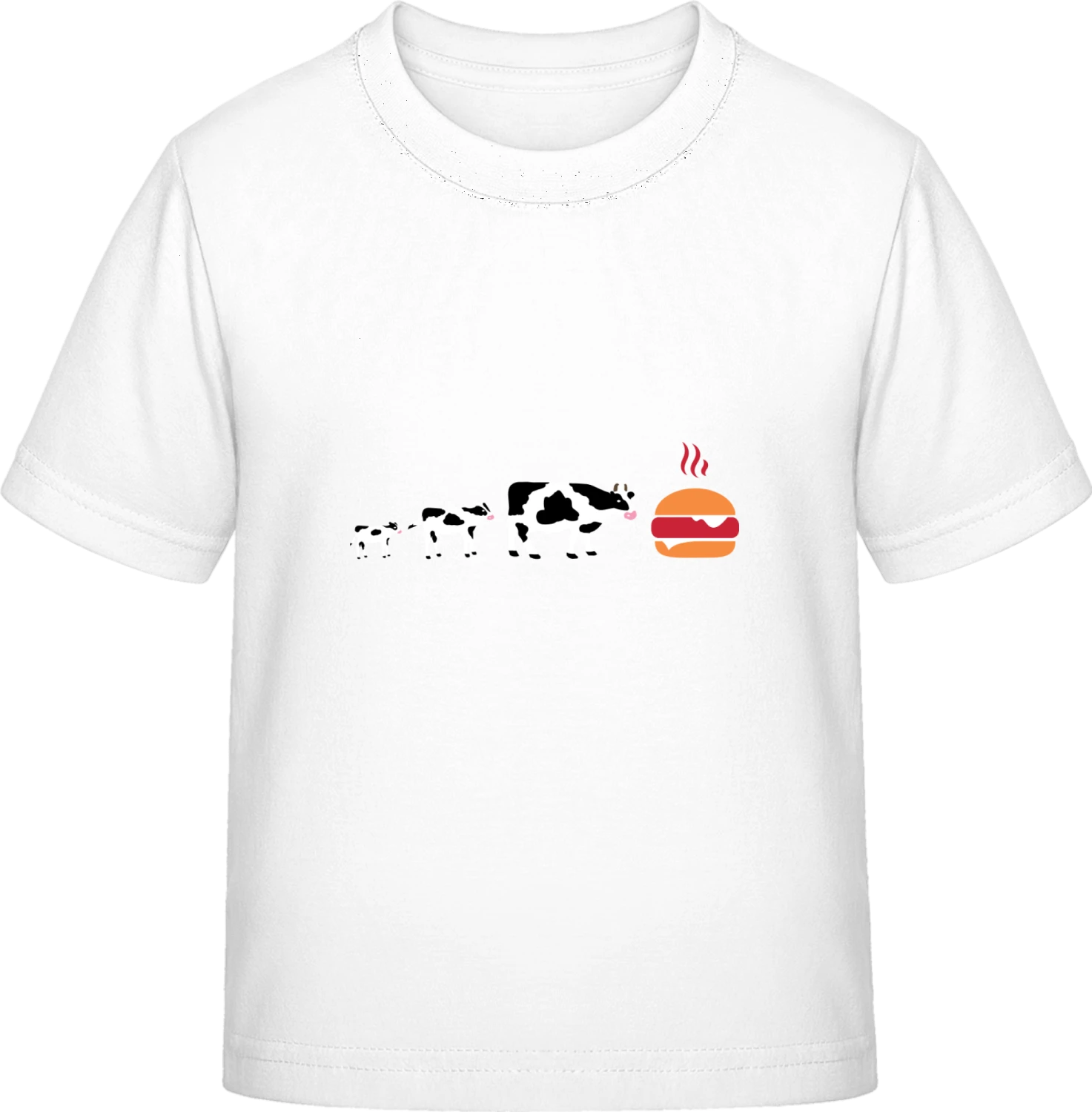 Evolution Cow To Hamburger - White Exact 190 Kids - Front