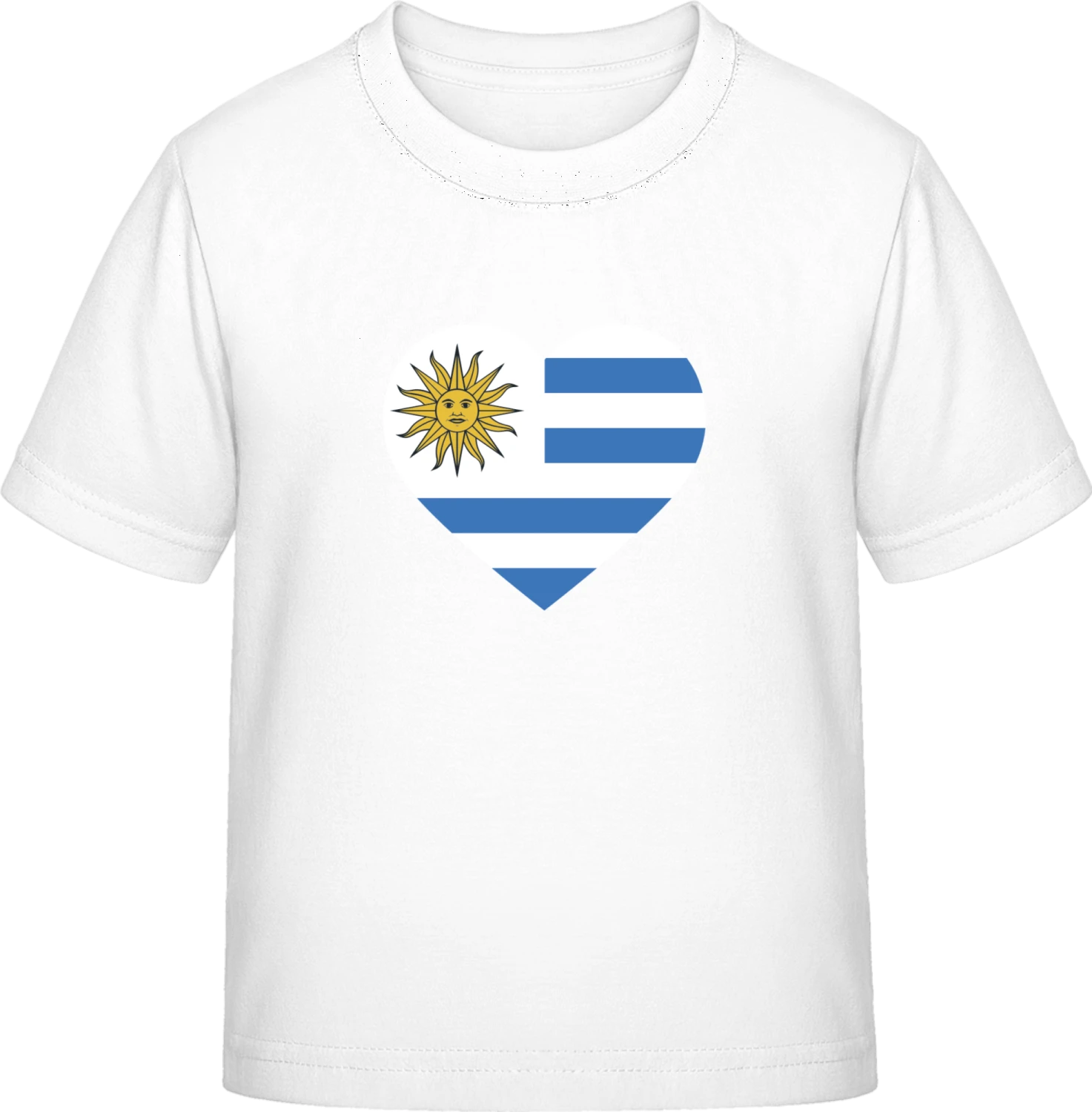 Uruguay Heart Flag - White Exact 190 Kids - Front