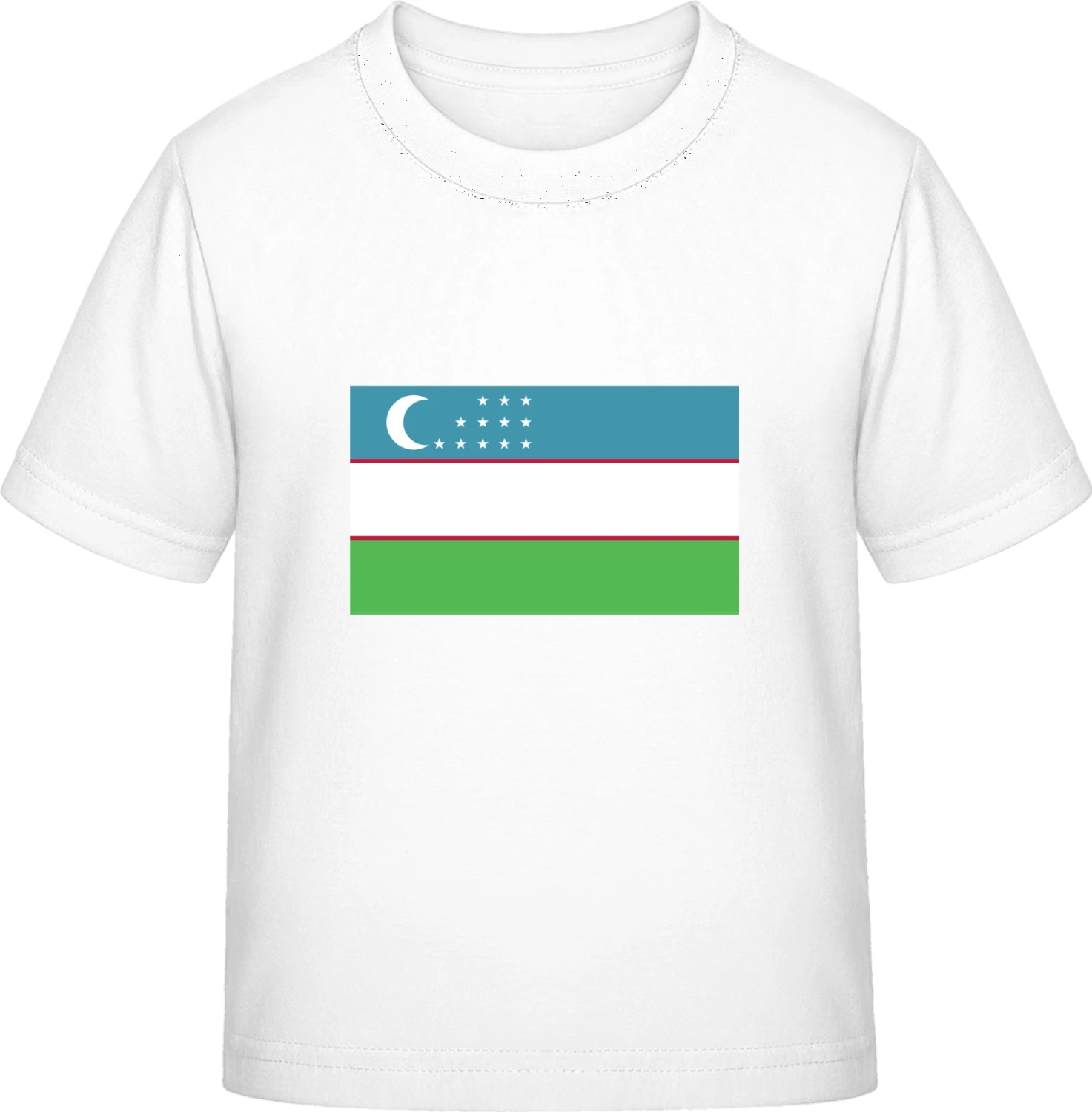 Uzbekistan Flag - White Exact 190 Kids - Front