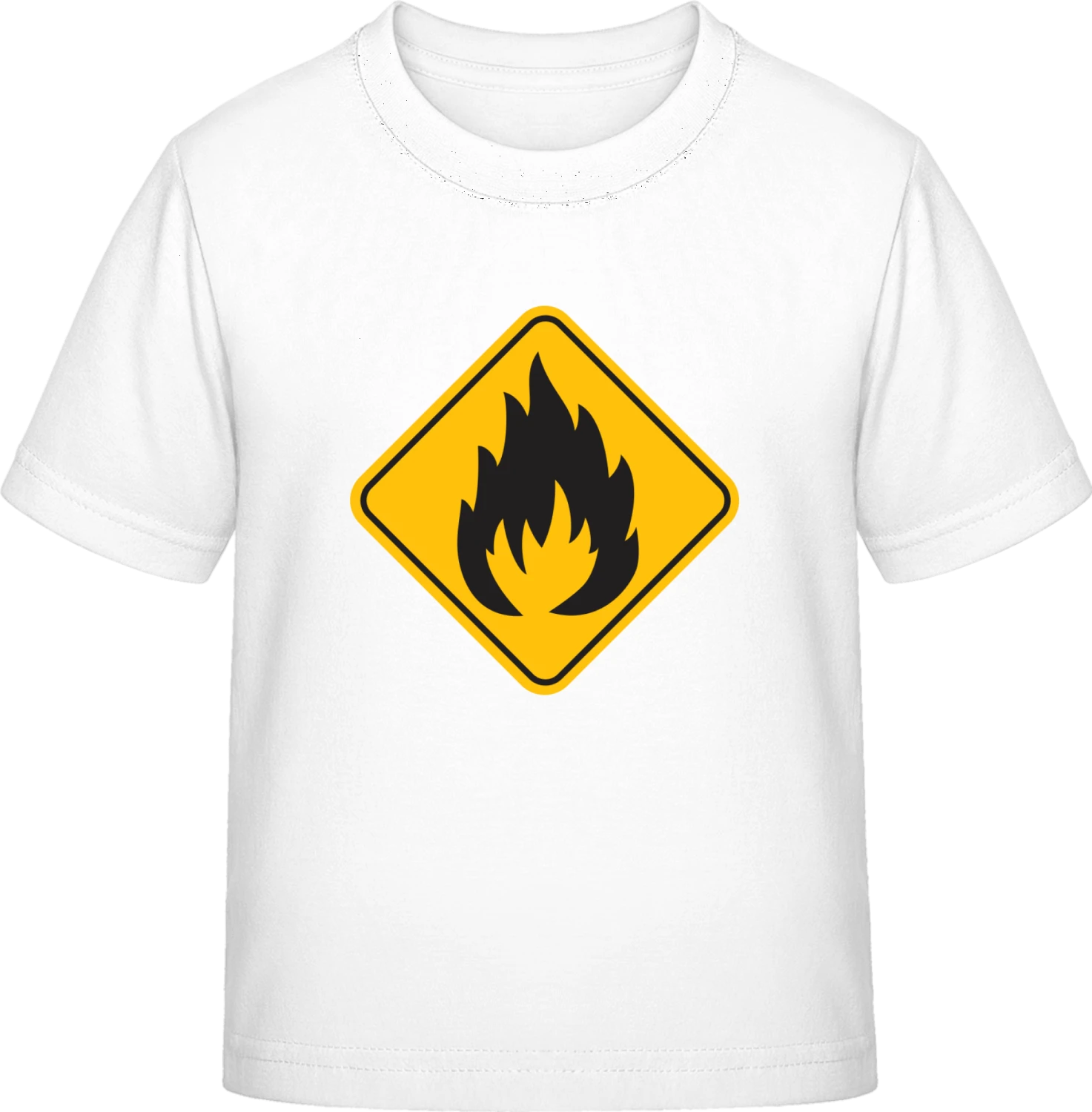 Fire Warning Sign - White Exact 190 Kids - Front