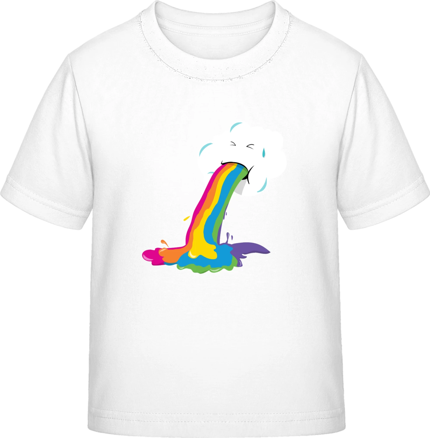 Cloud Puking Rainbow - White Exact 190 Kids - Front