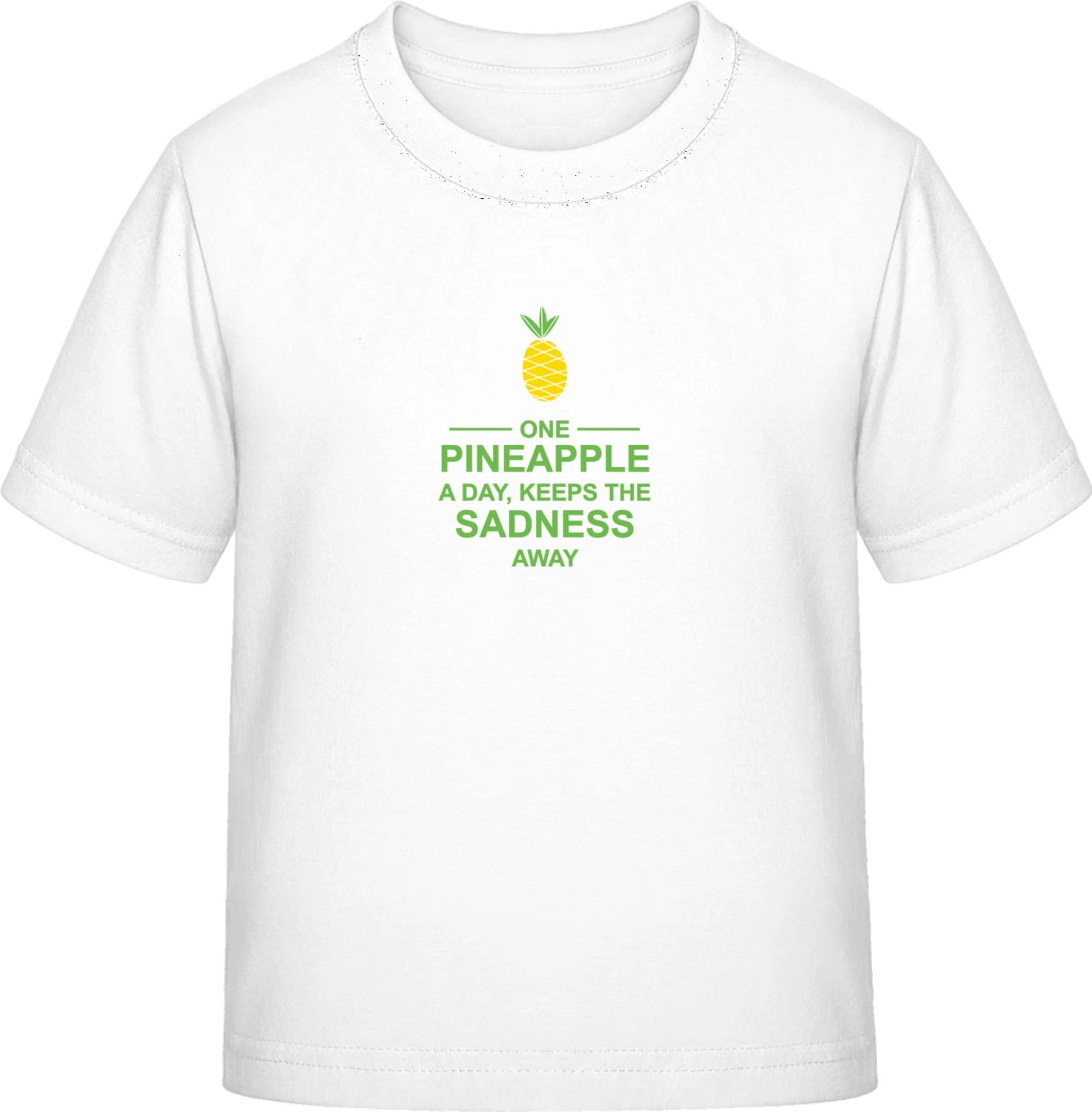 One Pineapple A Day No Sadness - White Exact 190 Kids - Front