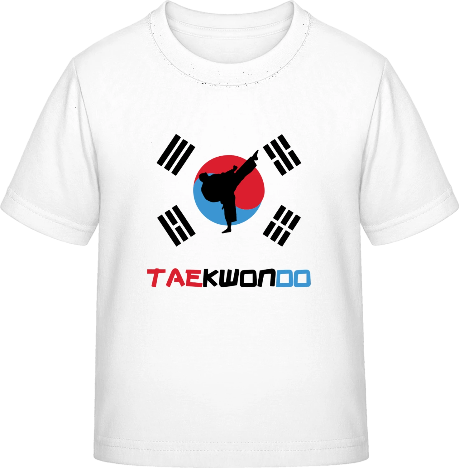 Tae kwon do Flag - White Exact 190 Kids - Front