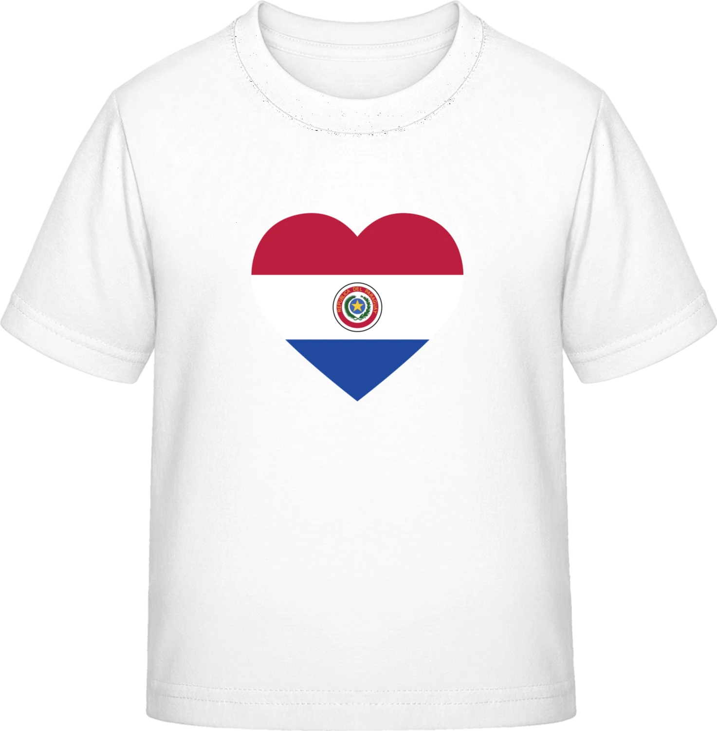 Paraguay Heart Flag - White Exact 190 Kids - Front