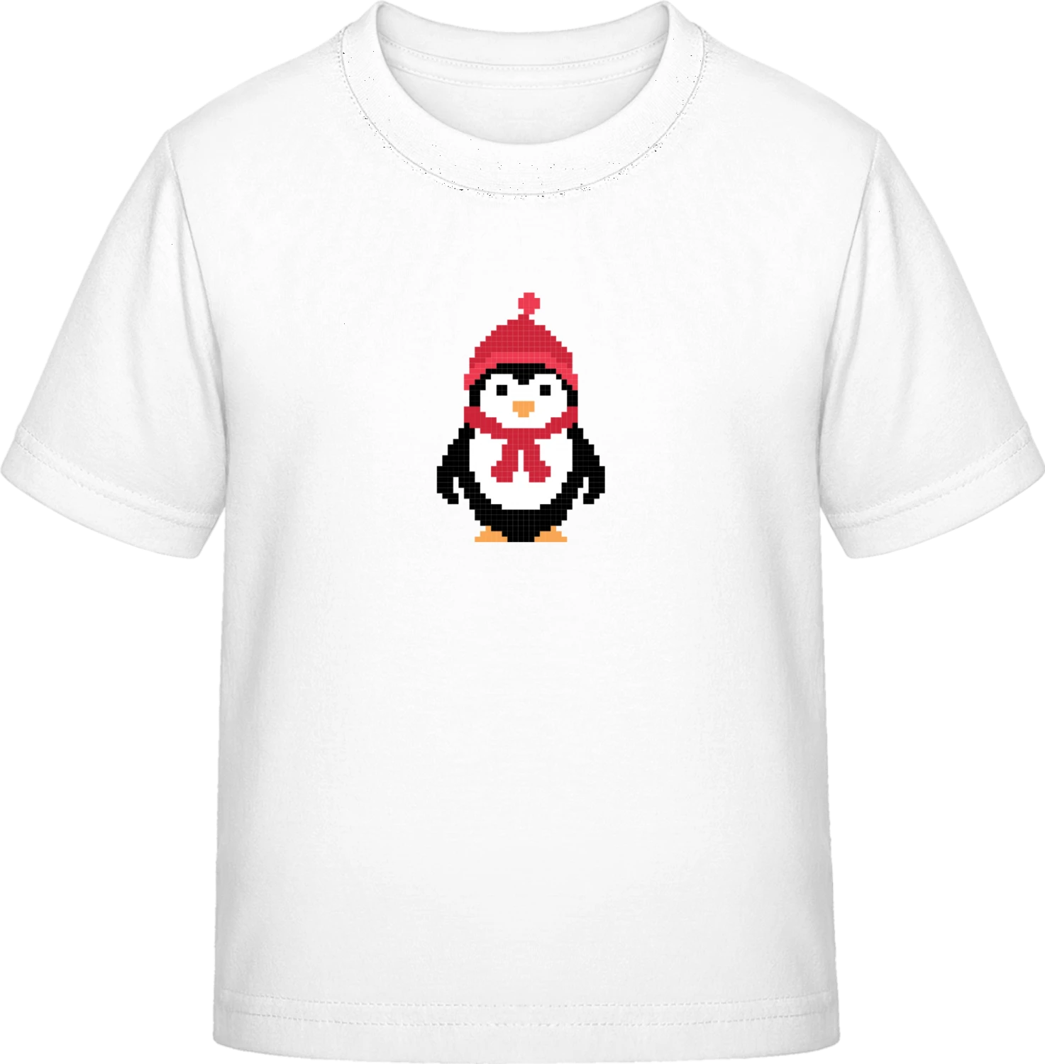 Penguin Pixel Style - White Exact 190 Kids - Front