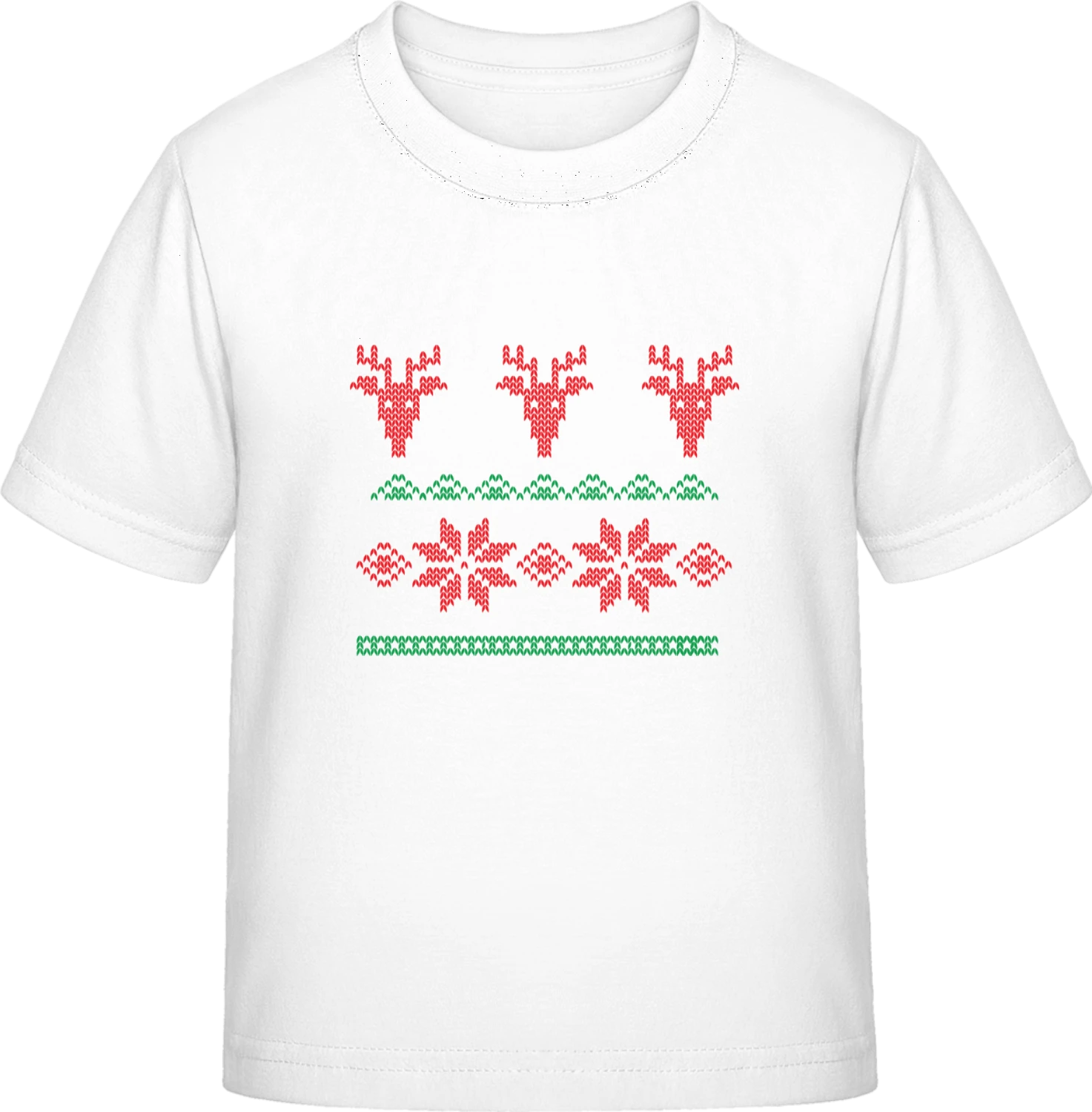 Reindeer Winter Pattern - White Exact 190 Kids - Front