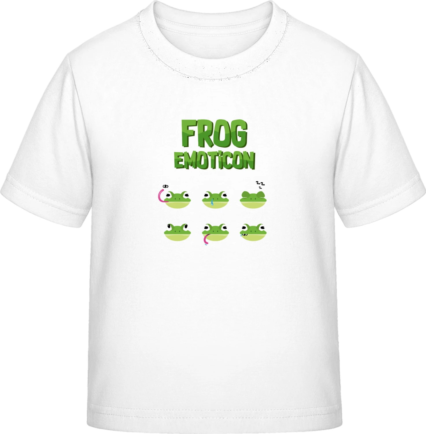 Frog Emoticons - White Exact 190 Kids - Front