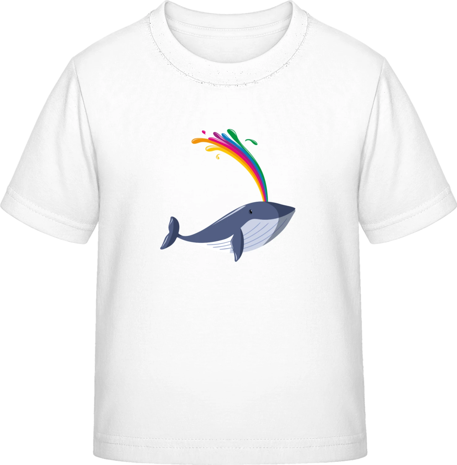 Whale Rainbow - White Exact 190 Kids - Front