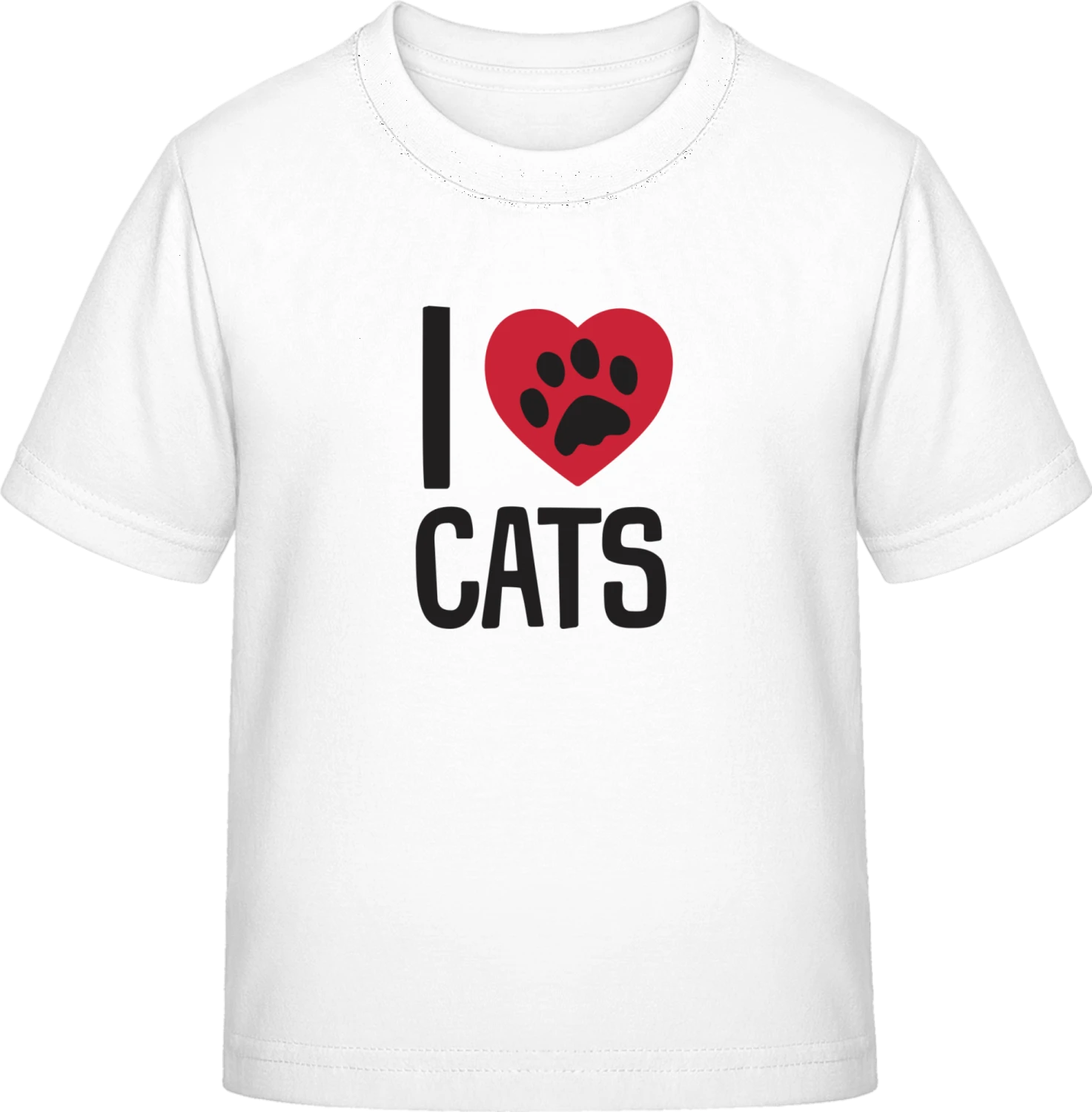 I Love Cats Paw - White Exact 190 Kids - Front