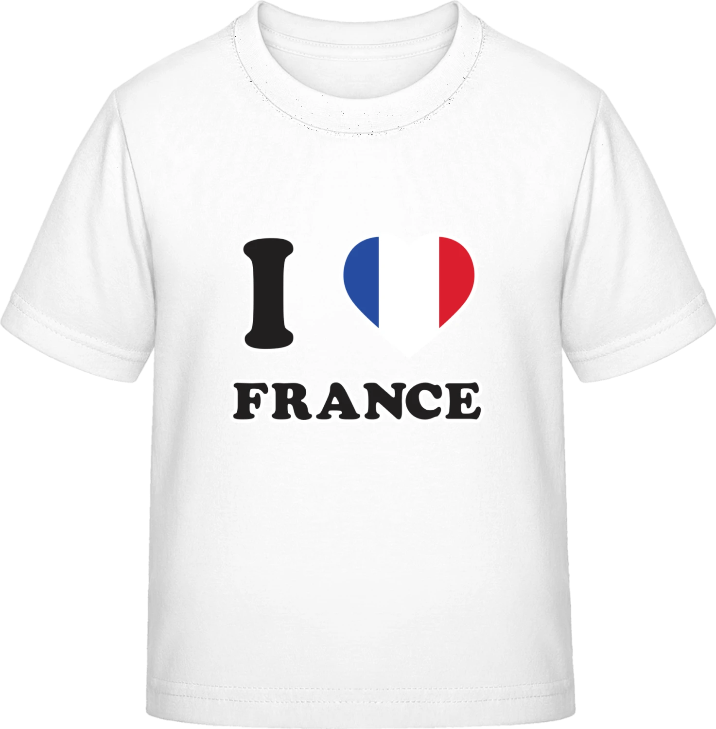 I Love France Fan - White Exact 190 Kids - Front