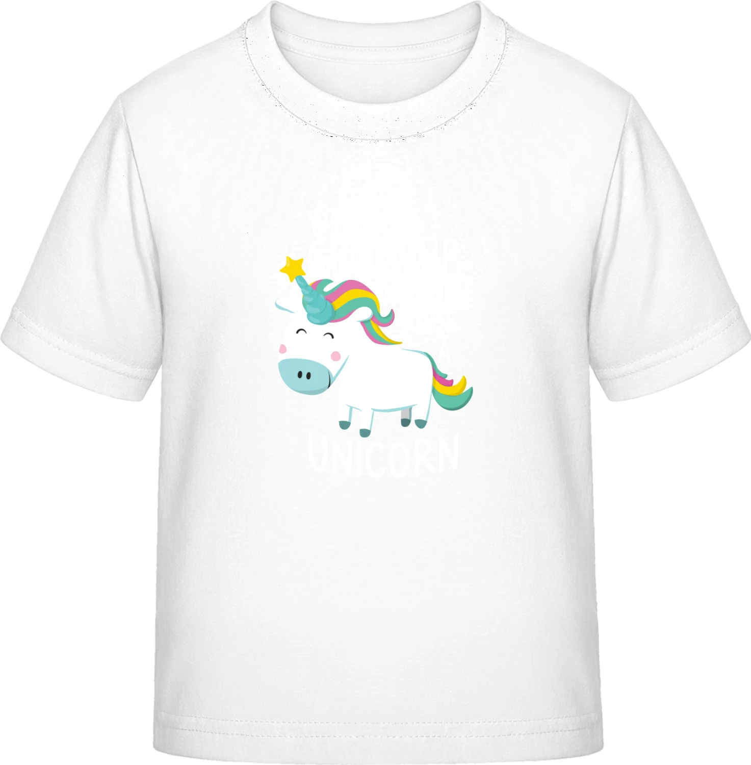 I Want To Be A Unicorn - White Exact 190 Kids - Front