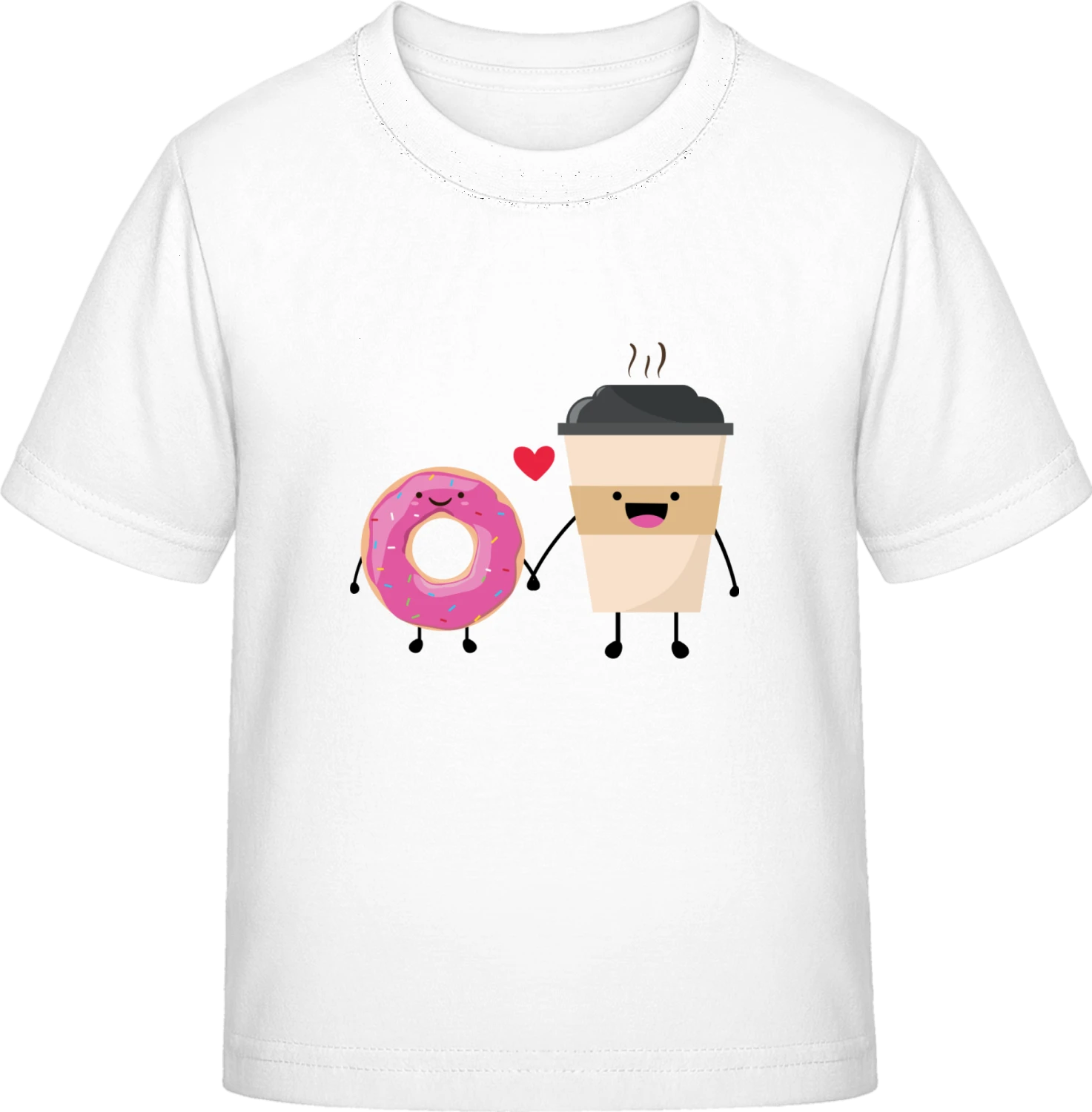 Donuts And Coffee In Love - White Exact 190 Kids - Front