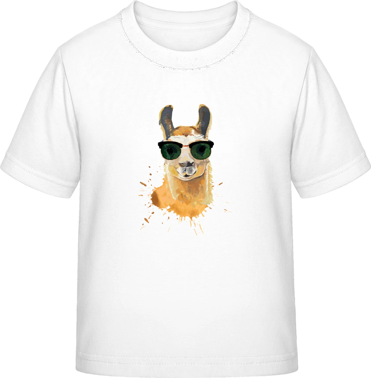 Llama With Sunglasses - White Exact 190 Kids - Front